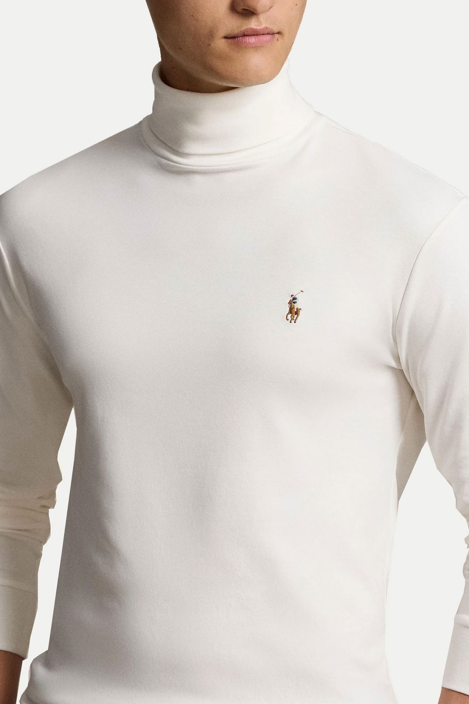 RALPH LAUREN T-SHIRT ROLLNECK LOGO ΥΠΟΛΕΥΚΟ φωτογραφία