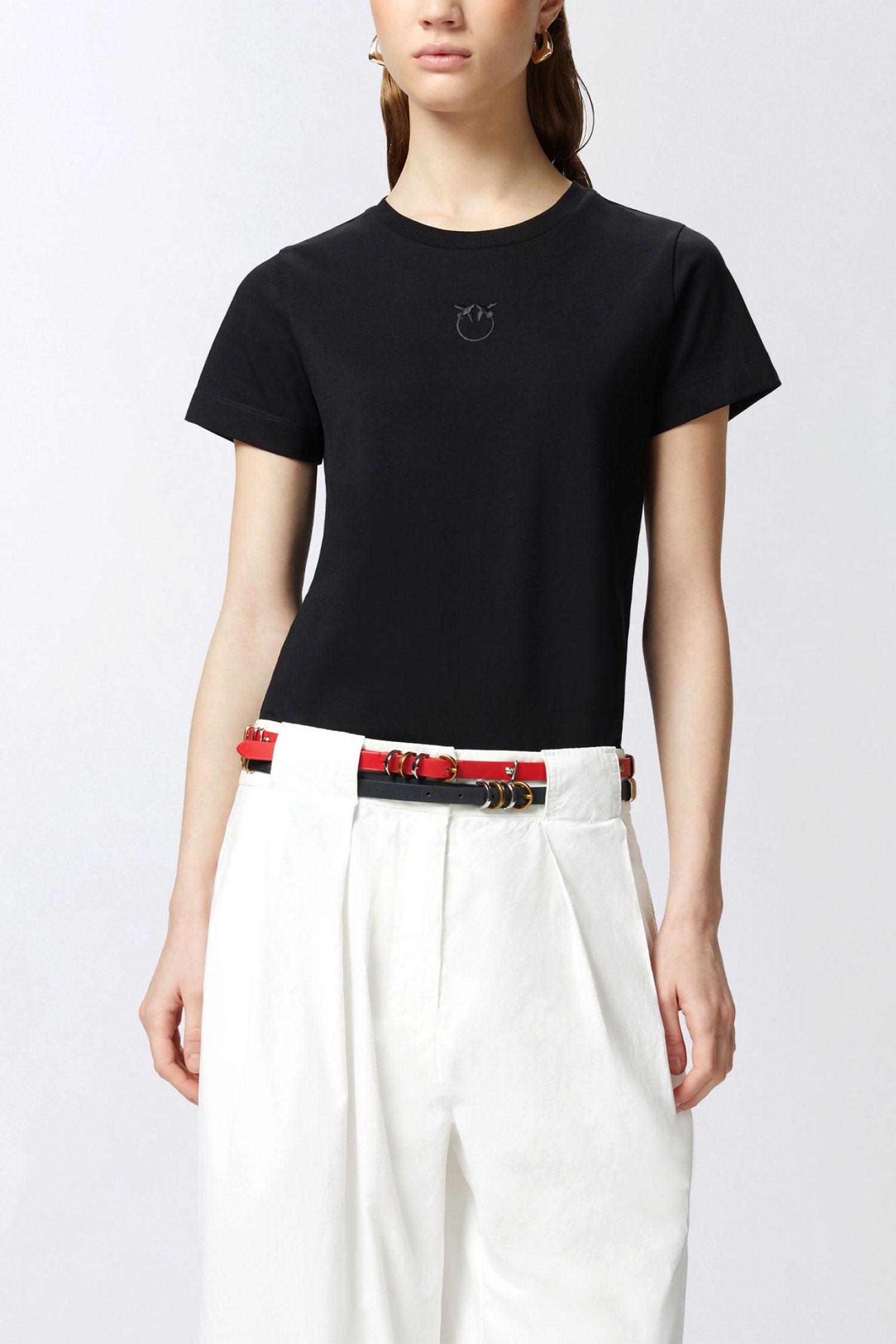 PINKO T-SHIRT BUSSOLOTTO T-SHIRT LOGO ΜΑΥΡΟ