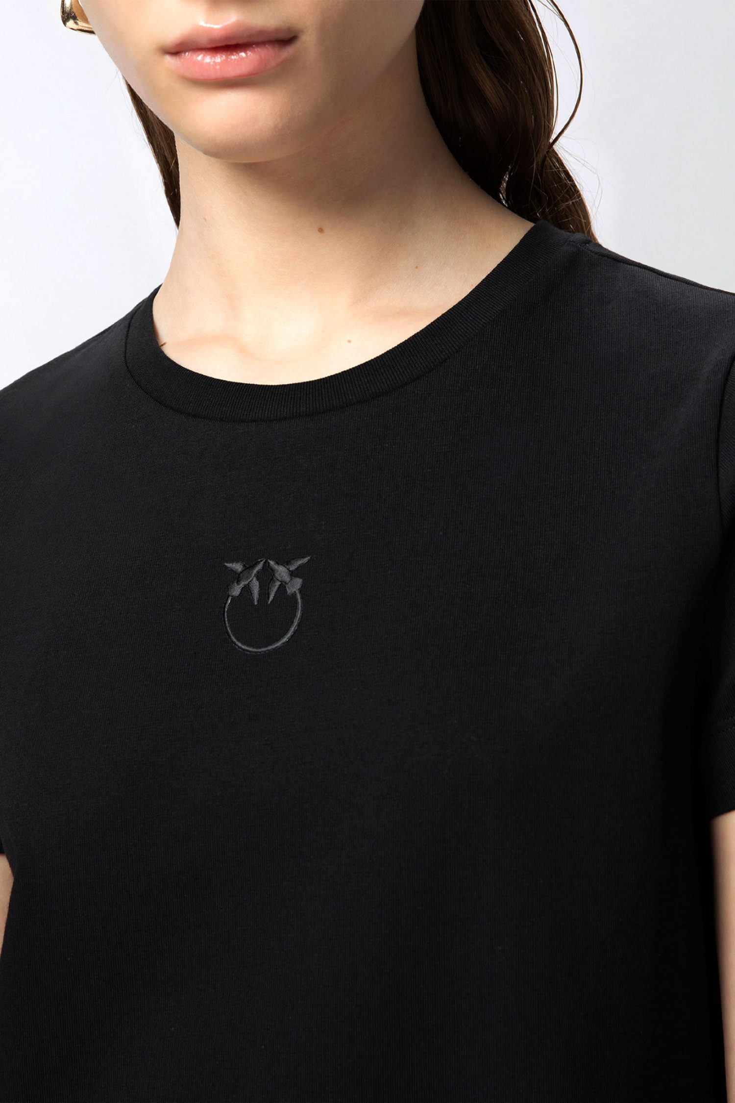 PINKO T-SHIRT BUSSOLOTTO T-SHIRT LOGO ΜΑΥΡΟ φωτογραφία