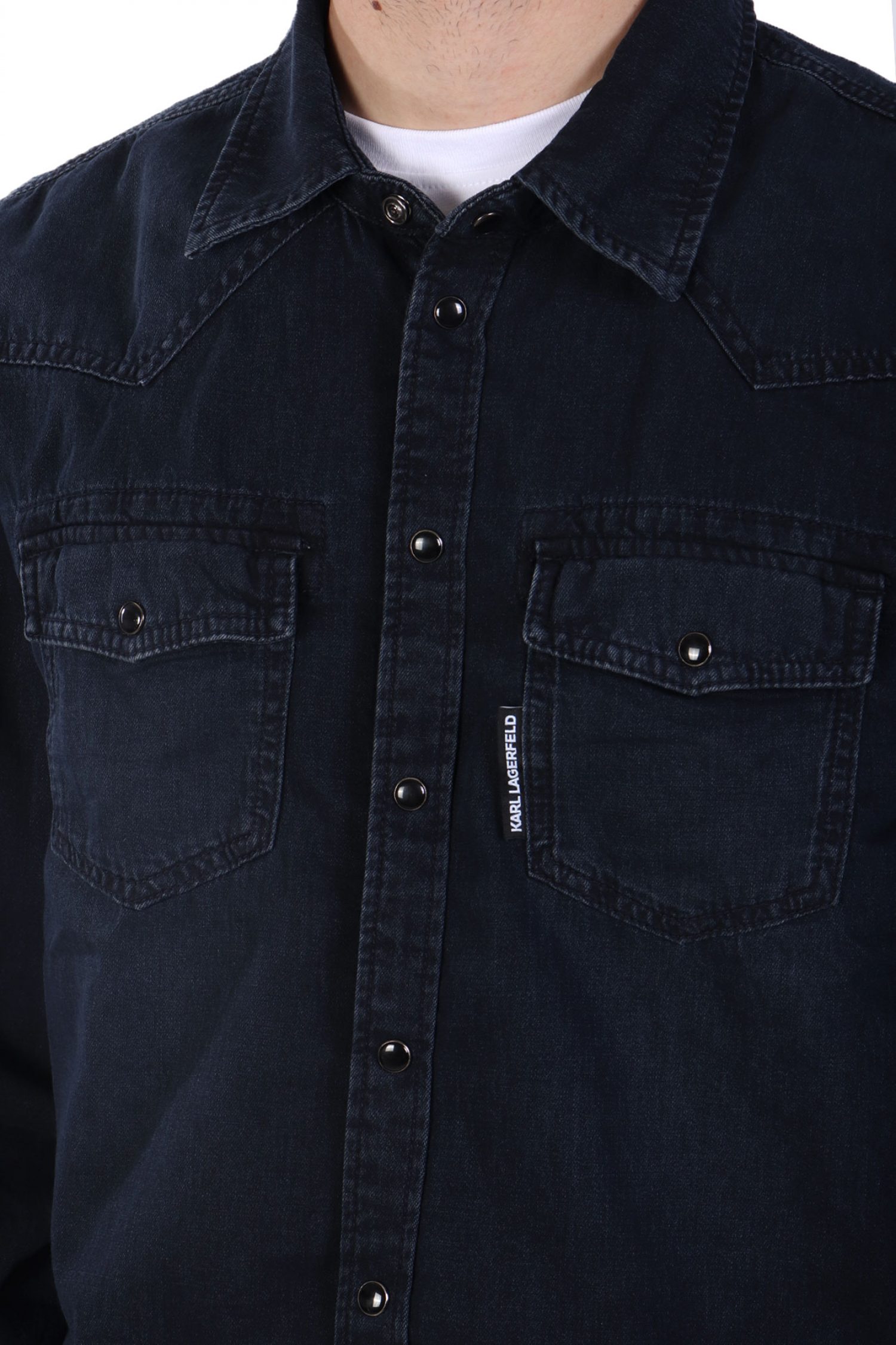 KARL LAGERFELD ΠΟΥΚΑΜΙΣΟ JEANS POCKETS ΜΠΛΕ φωτογραφία