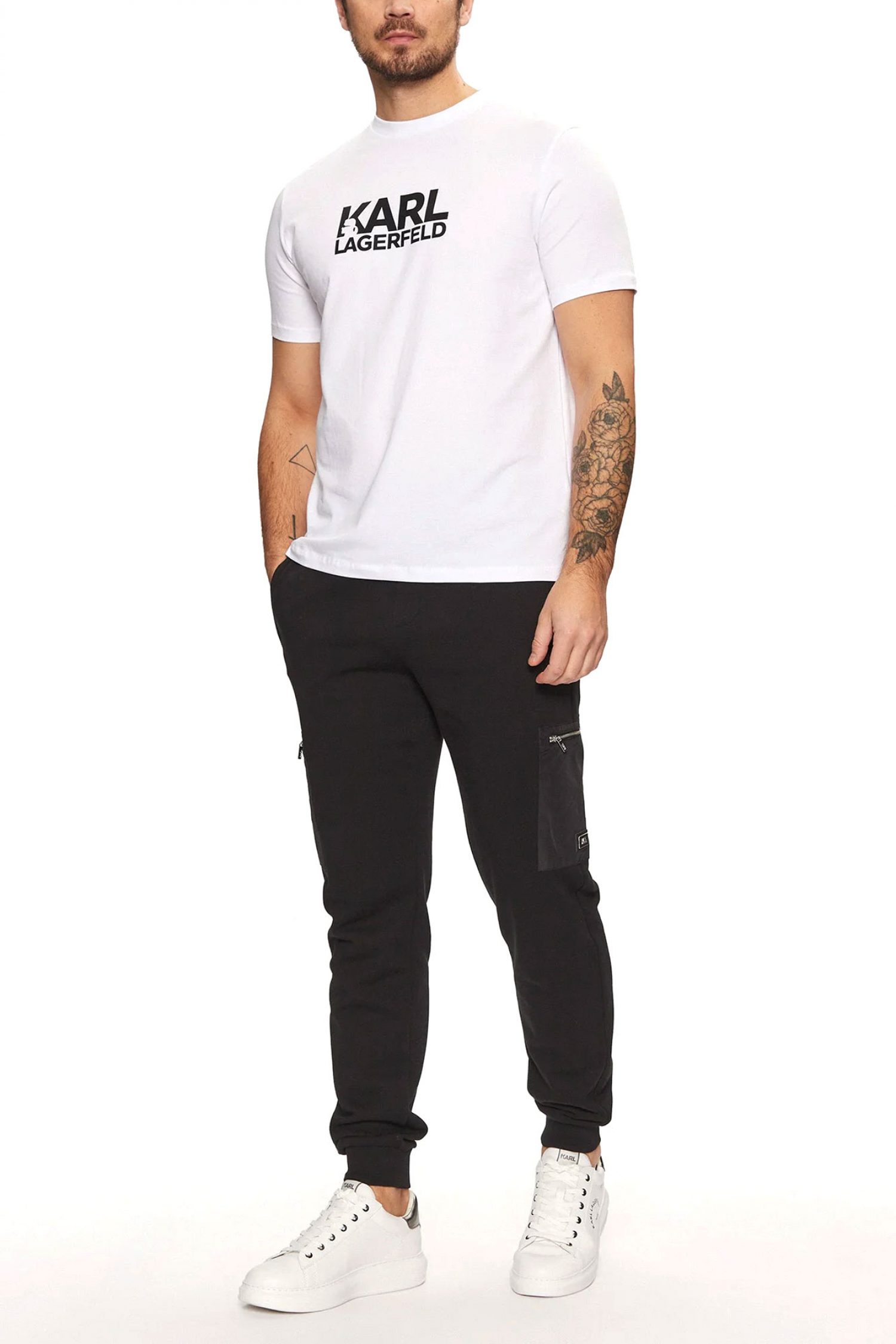 KARL LAGERFELD ΠΑΝΤΕΛΟΝΙ ΦΟΡΜΑ METALLIC LOGO ΜΑΥΡΟ φωτογραφία