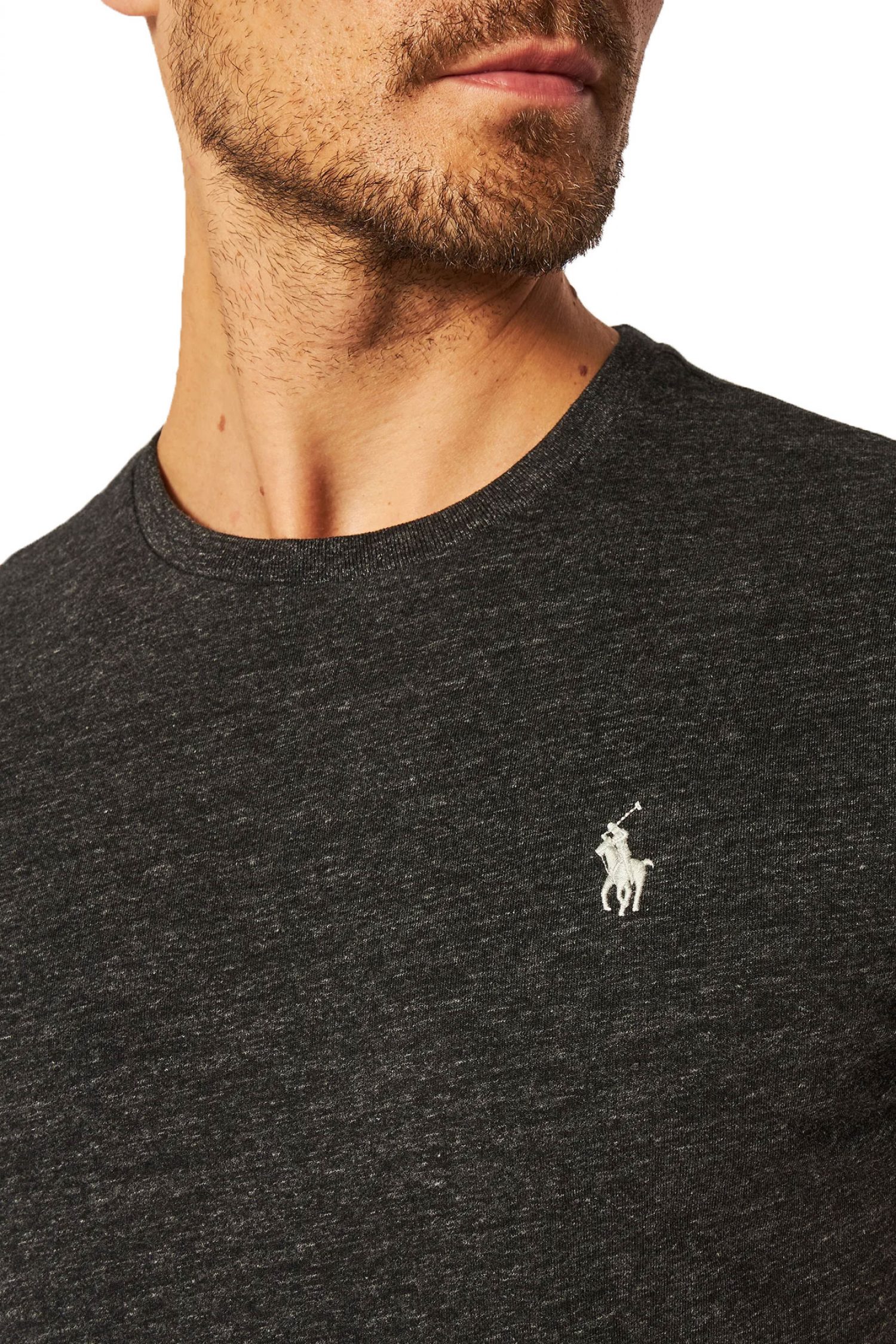 RALPH LAUREN T-SHIRT CUSTOM SLIM FIT LOGO ΑΝΘΡΑΚΙ φωτογραφία