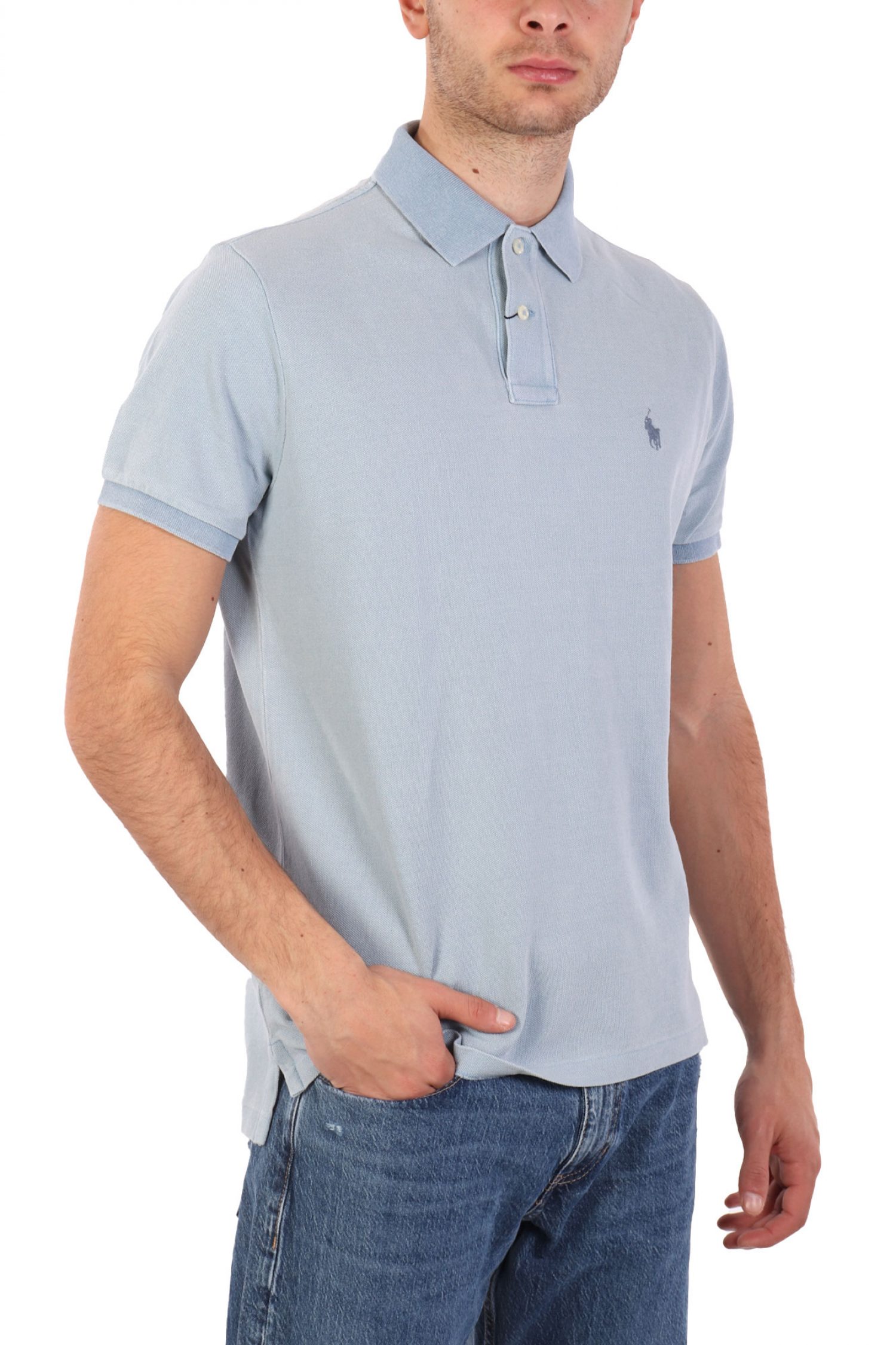 RALPH LAUREN POLO CUSTOM SLIM FIT WASHED LOGO ΣΙΕΛ