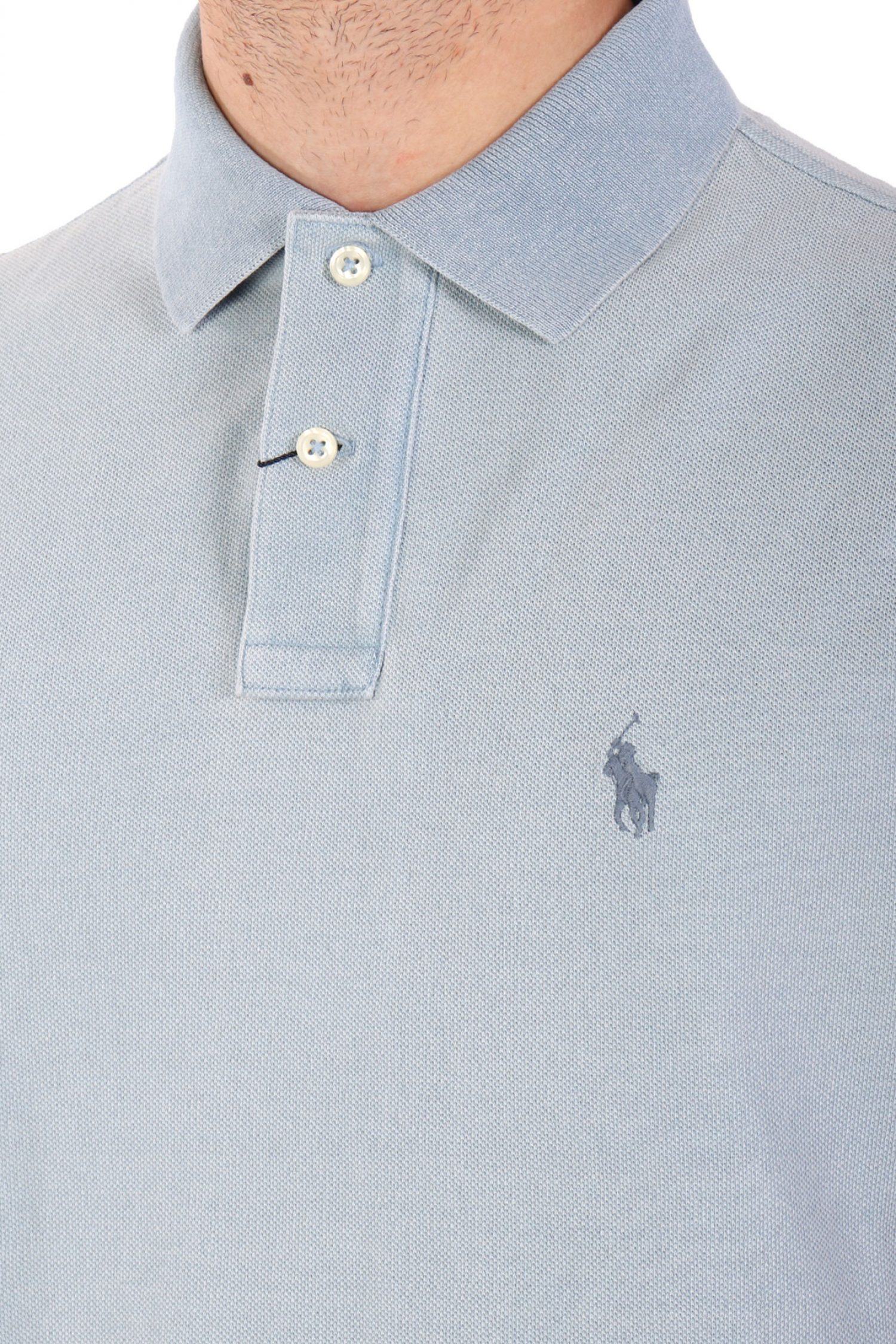 RALPH LAUREN POLO CUSTOM SLIM FIT WASHED LOGO ΣΙΕΛ