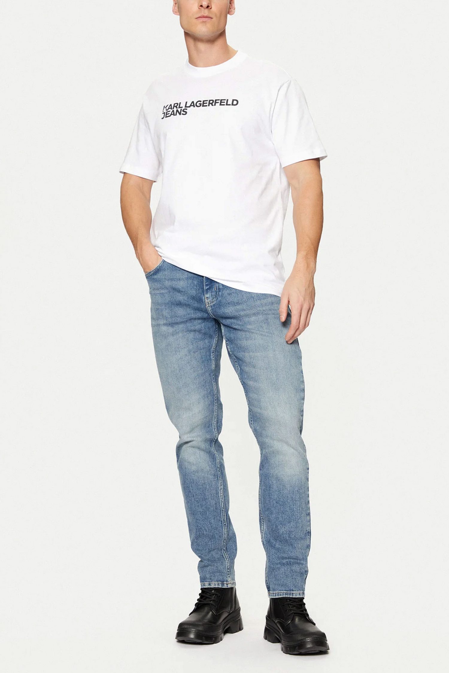 KARL LAGERFELD JEANS T-SHIRT KLJ REGULAR SS ESSENTIAL TEE ΛΕΥΚΟ