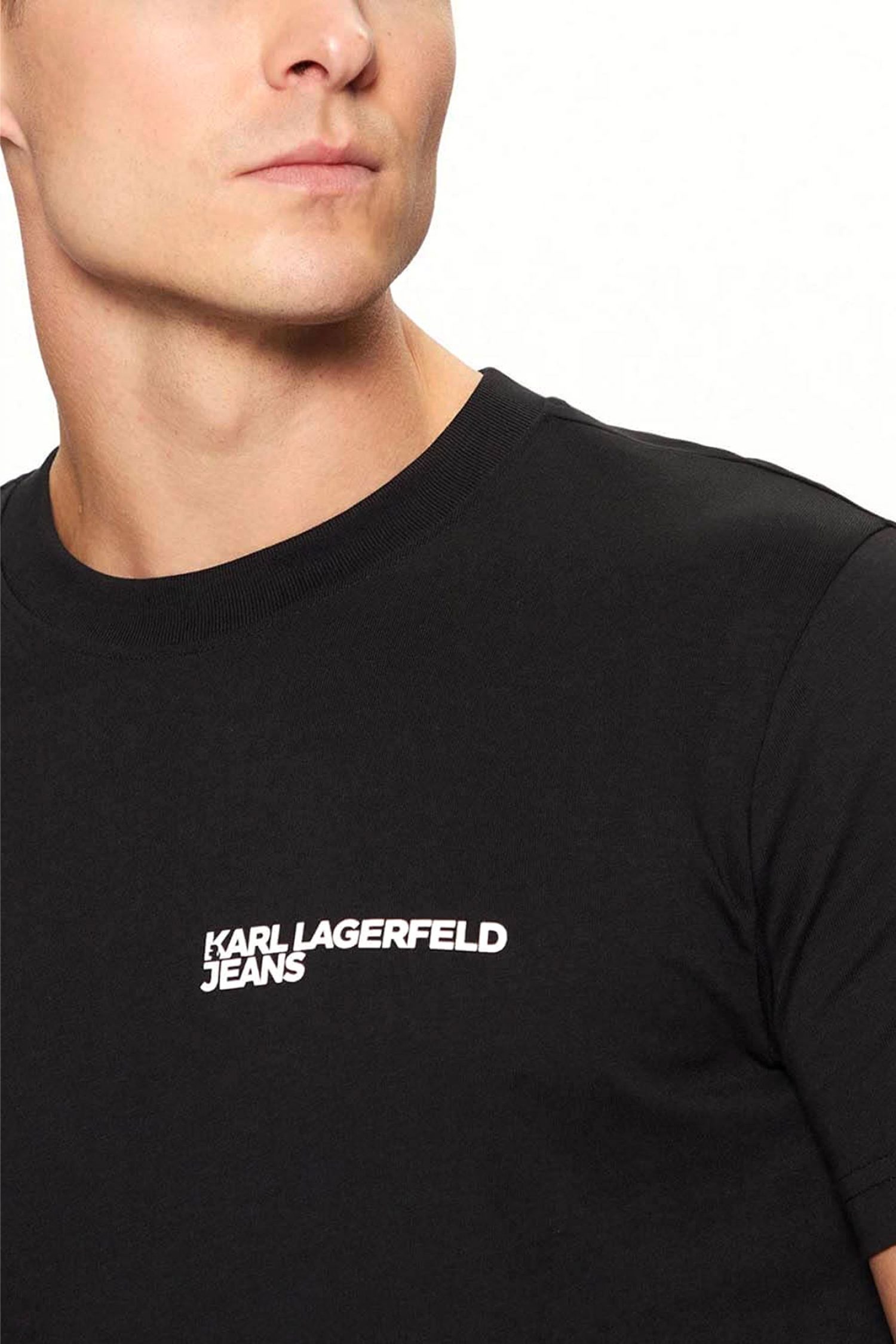 KARL LAGERFELD JEANS T-SHIRT KLJ SLIM SS TEE ΜΑΥΡΟ φωτογραφία