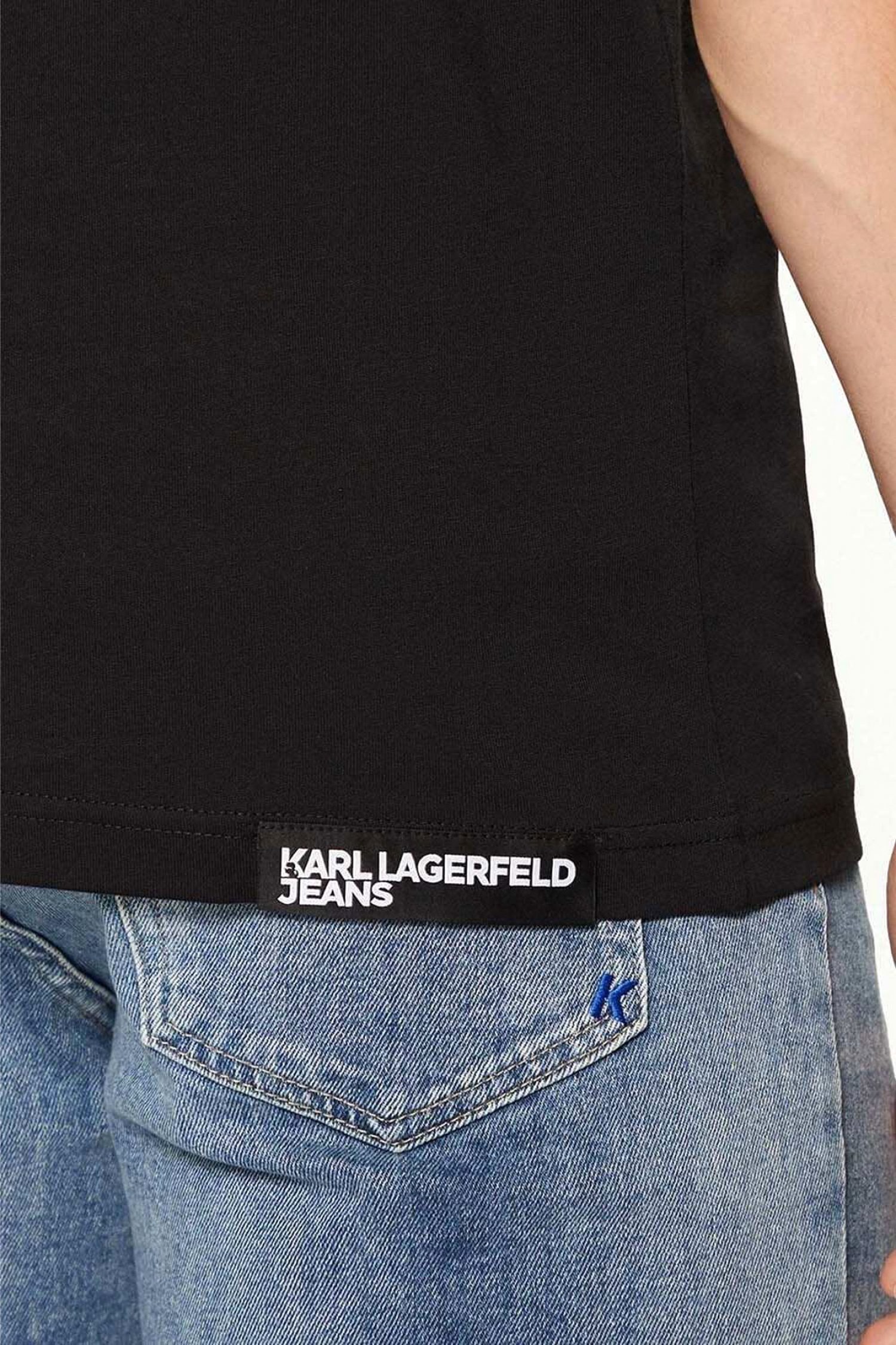 KARL LAGERFELD JEANS T-SHIRT KLJ SLIM SS TEE ΜΑΥΡΟ φωτογραφία