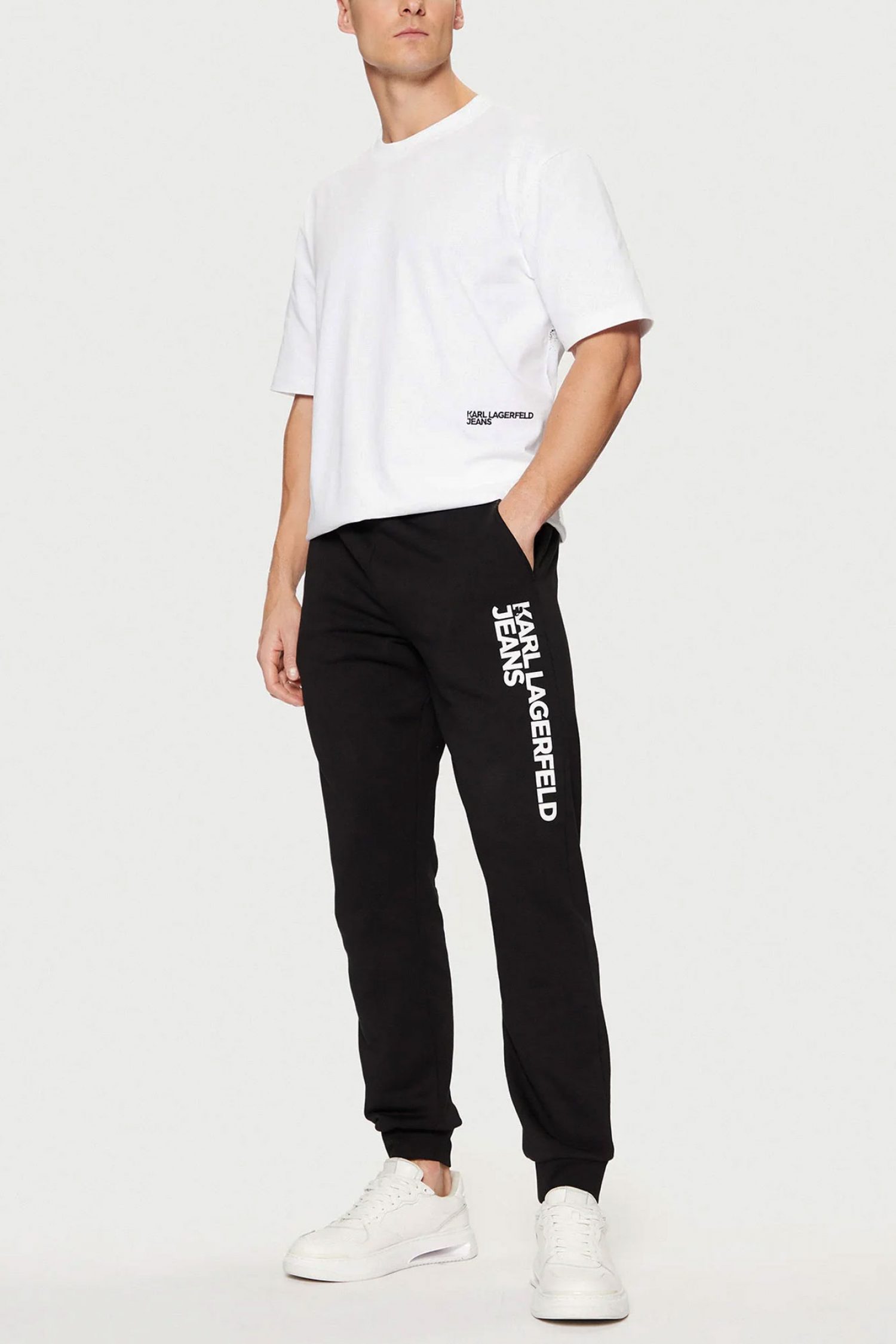 KARL LAGERFELD JEANS T-SHIRT KLJ RELAXED SS KARL TEE ΛΕΥΚΟ φωτογραφία