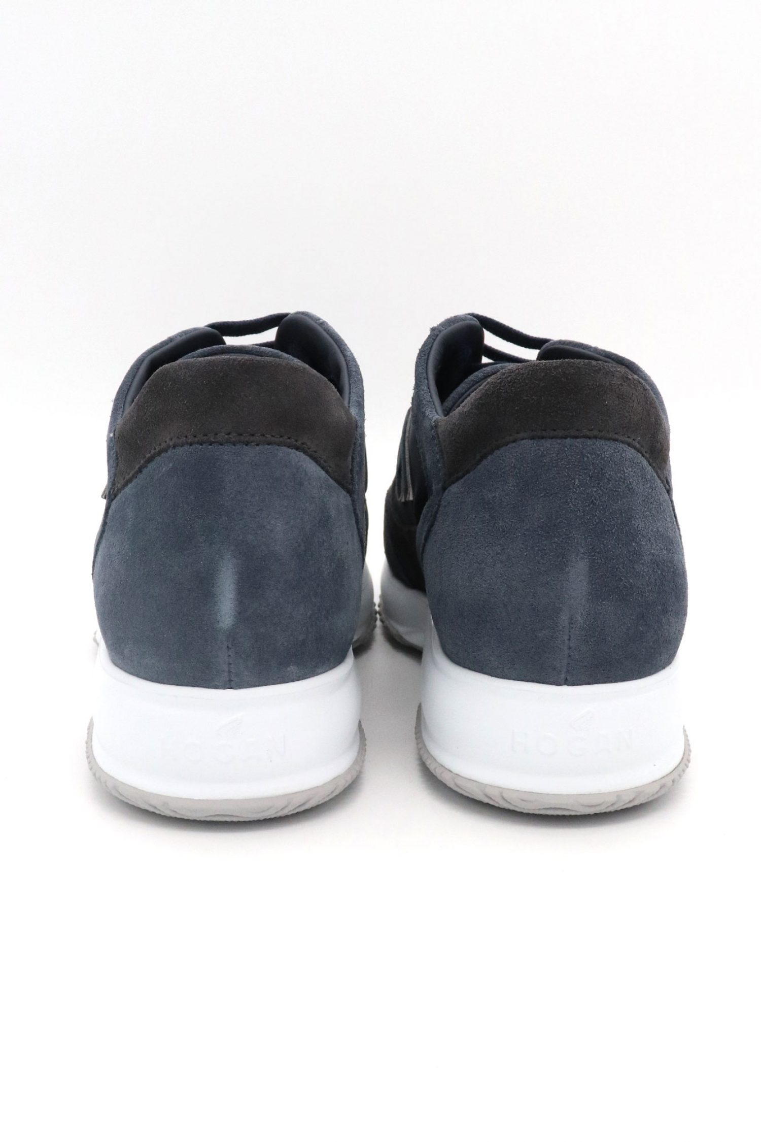 HOGAN ΠΑΠΟΥΤΣΙΑ SNEAKERS INTERACTIVE H FLOCK ΔΕΡΜΑ ΜΠΛΕ