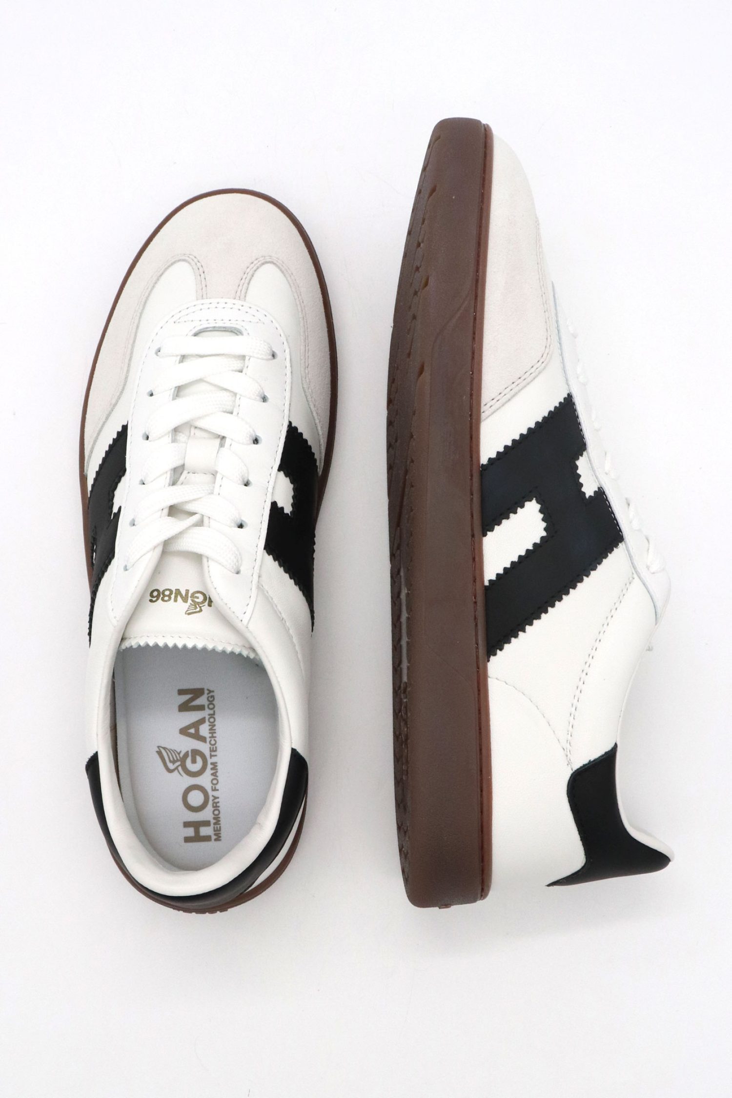 HOGAN ΠΑΠΟΥΤΣΙΑ SNEAKERS ΔΕΡΜΑ ΛΕΥΚΟ-ΜΑΥΡΟ φωτογραφία