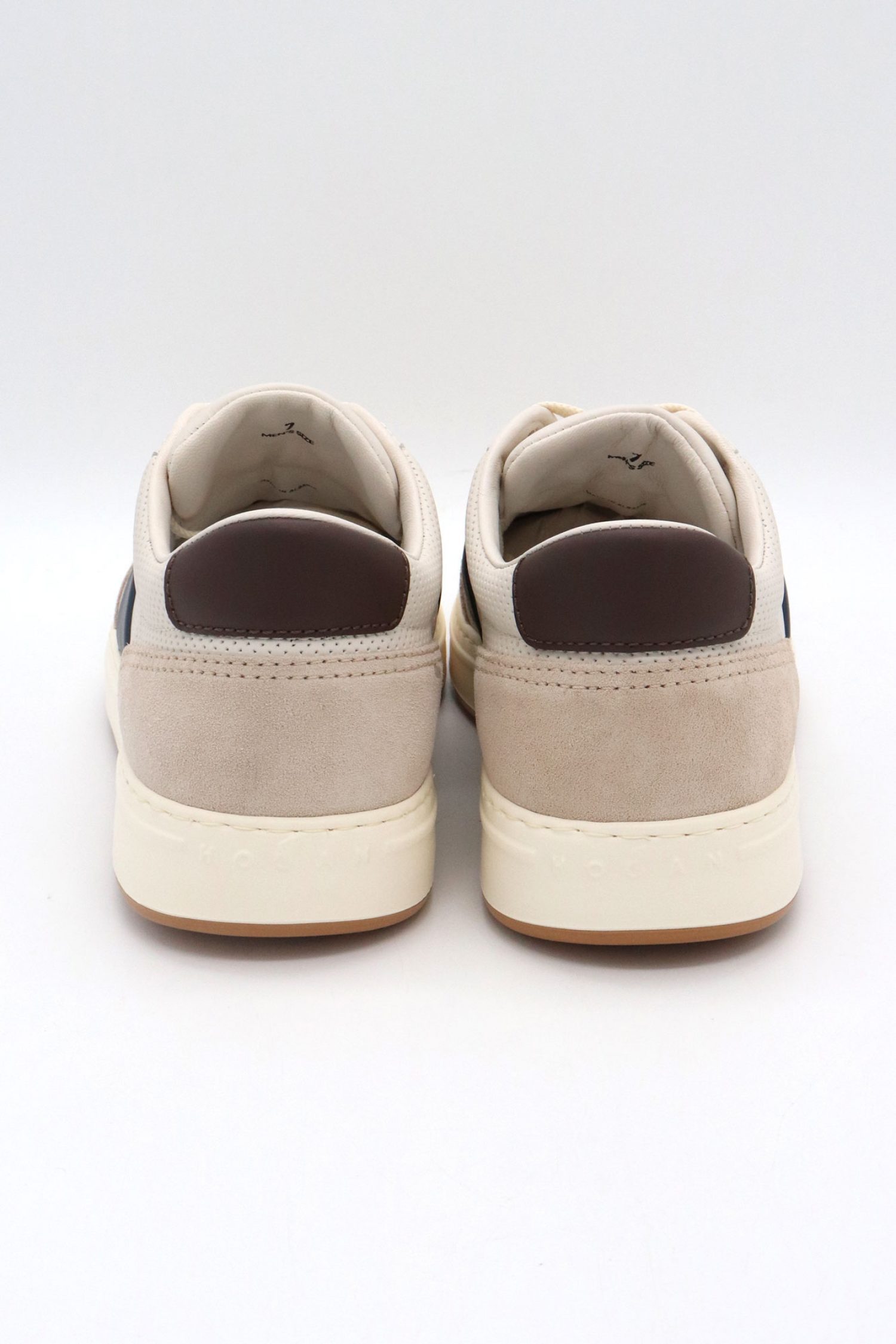 HOGAN ΠΑΠΟΥΤΣΙΑ SNEAKERS ALLACCIATO PUNZ BANDA ΔΕΡΜΑ ΕΚΡΟΥ-ΜΠΛΕ