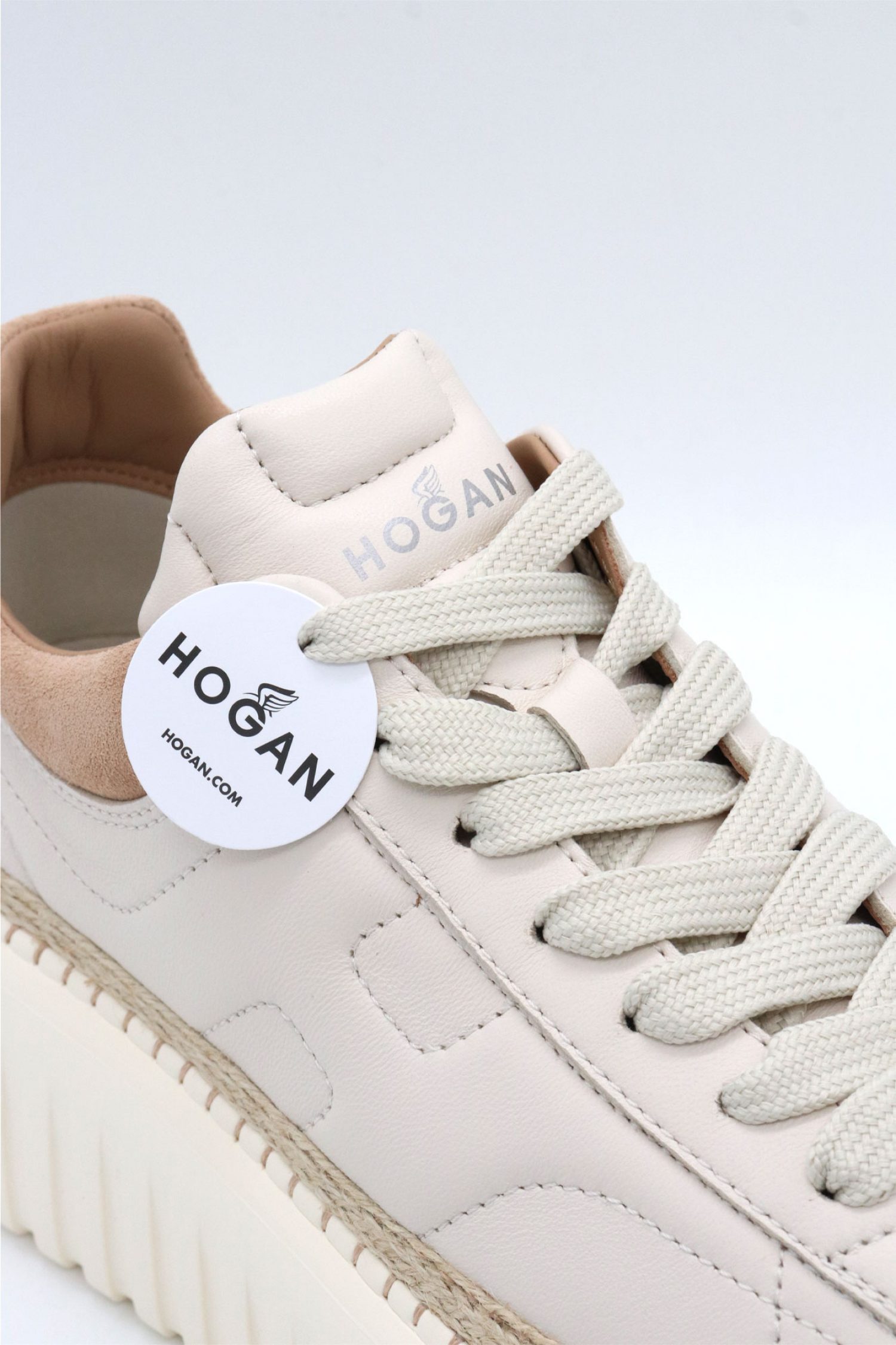 HOGAN ΠΑΠΟΥΤΣΙΑ SNEAKERS H-STRIPES H659 ALLACCIATO ΔΕΡΜΑ ΕΚΡΟΥ