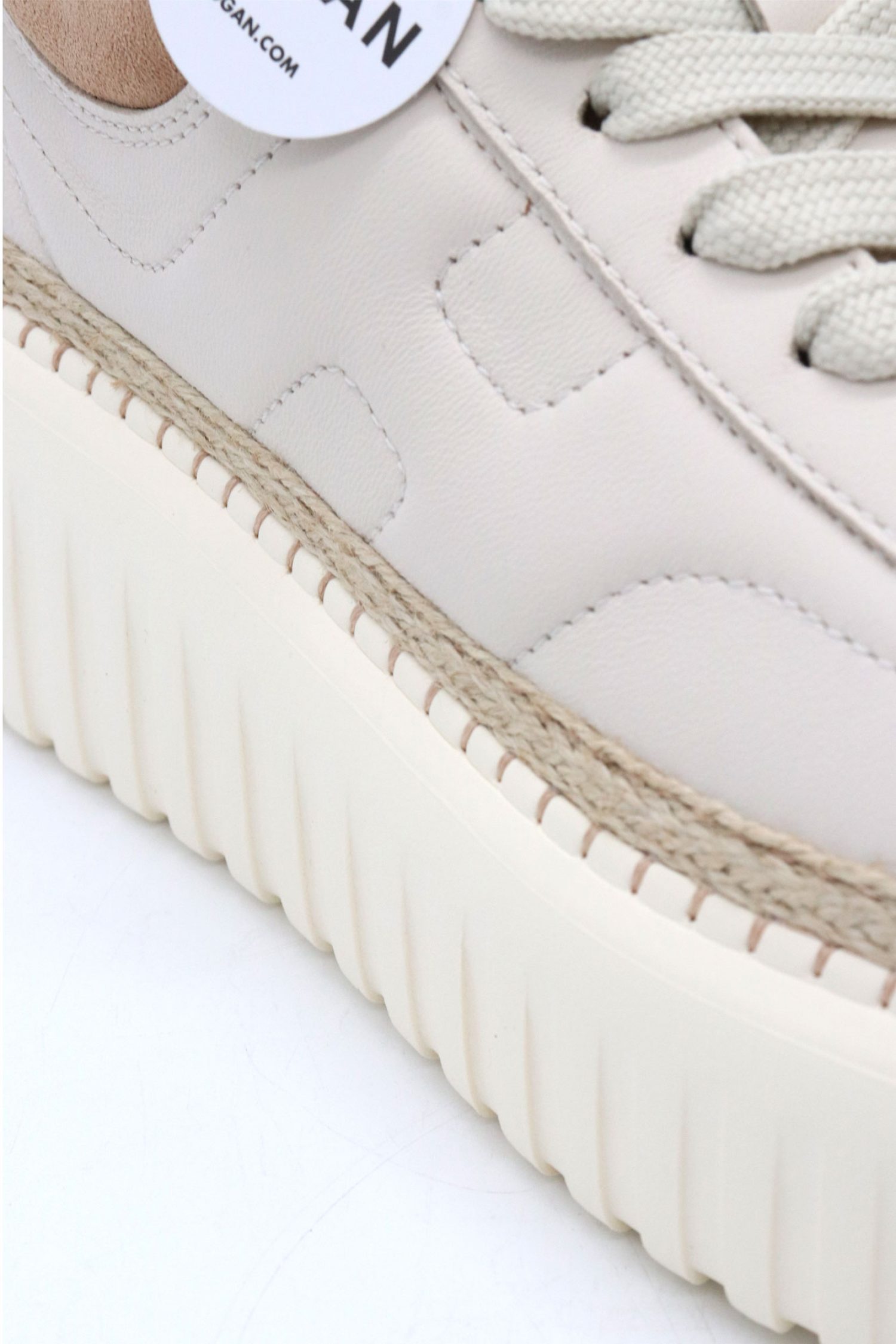 HOGAN ΠΑΠΟΥΤΣΙΑ SNEAKERS H-STRIPES H659 ALLACCIATO ΔΕΡΜΑ ΕΚΡΟΥ