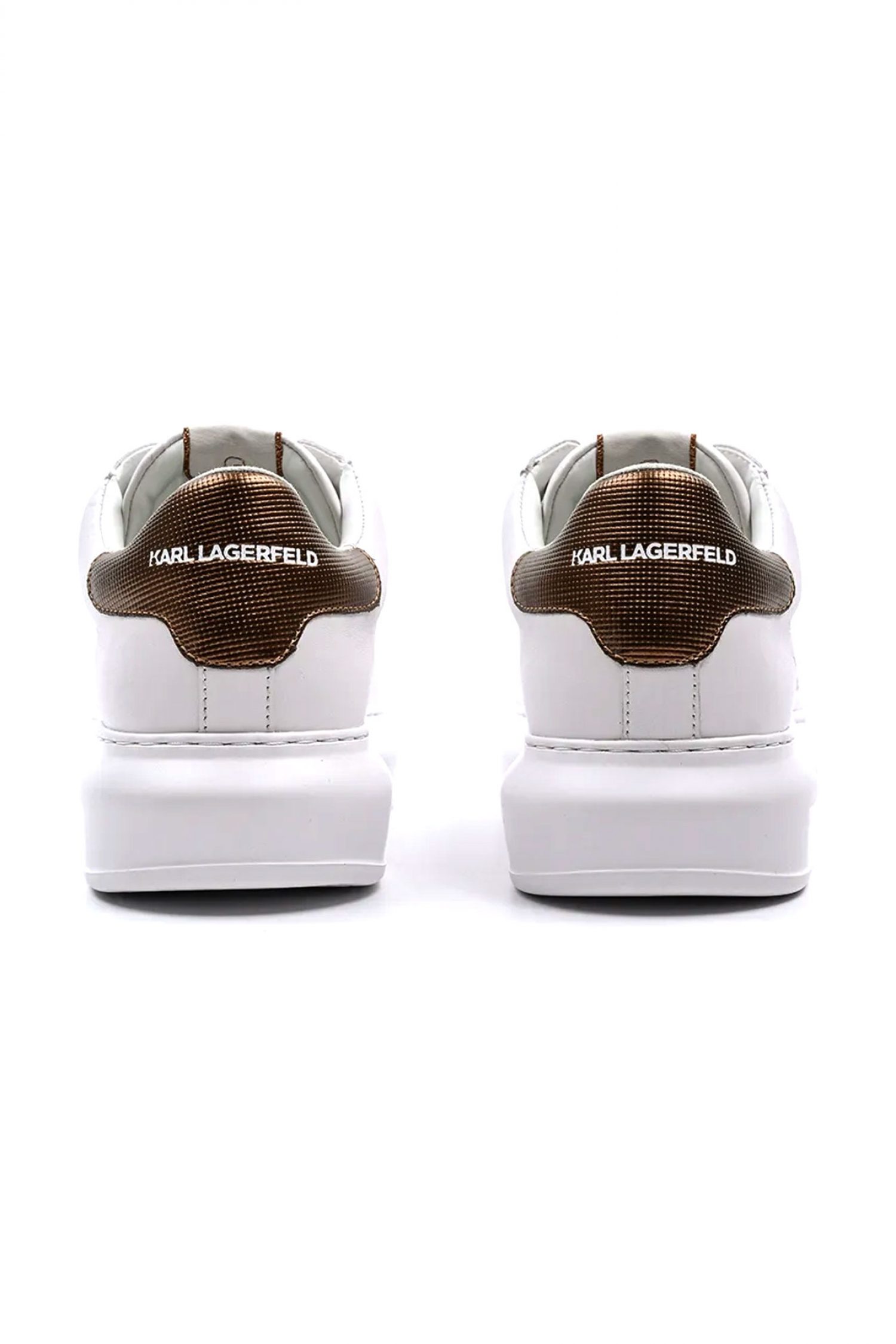 KARL LAGERFELD ΠΑΠΟΥΤΣΙΑ SNEAKERS MAISON KARL LACE ΛΕΥΚΟ-ΜΠΡΟΝΖΕ