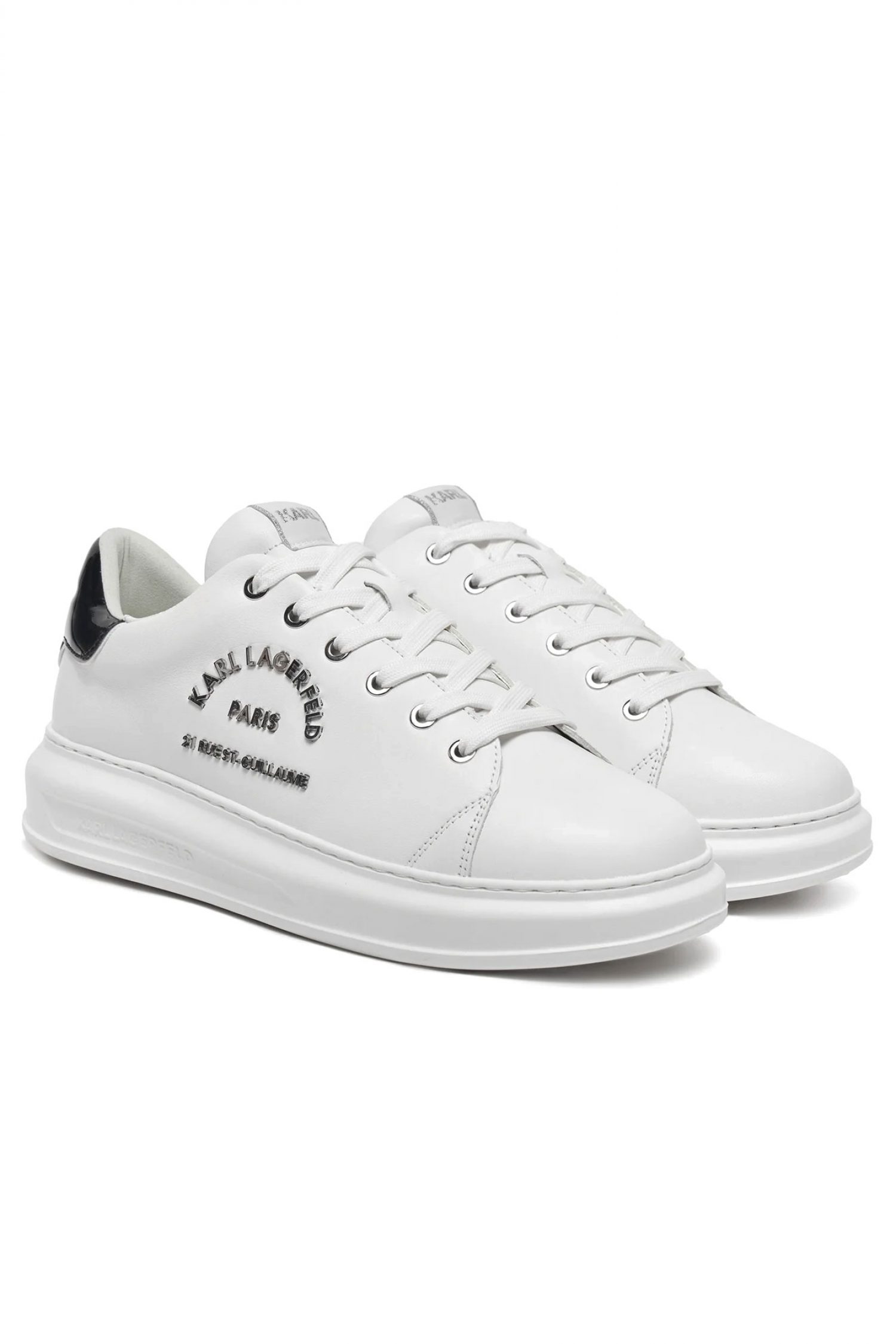 KARL LAGERFELD ΠΑΠΟΥΤΣΙΑ SNEAKERS KAPRI MENS KARL METAL MAISON ΛΕΥΚΟ
