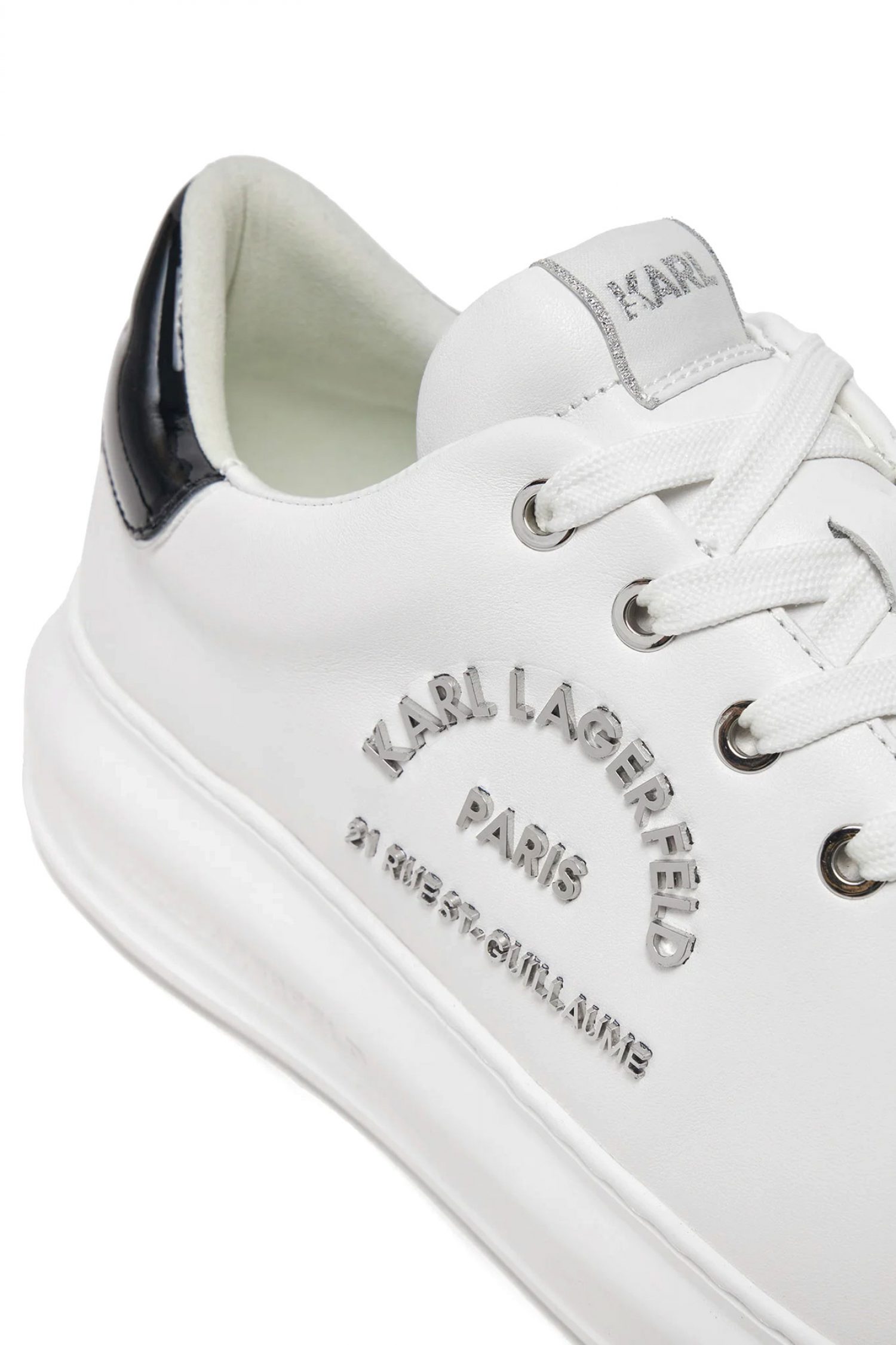 KARL LAGERFELD ΠΑΠΟΥΤΣΙΑ SNEAKERS KAPRI MENS KARL METAL MAISON ΛΕΥΚΟ