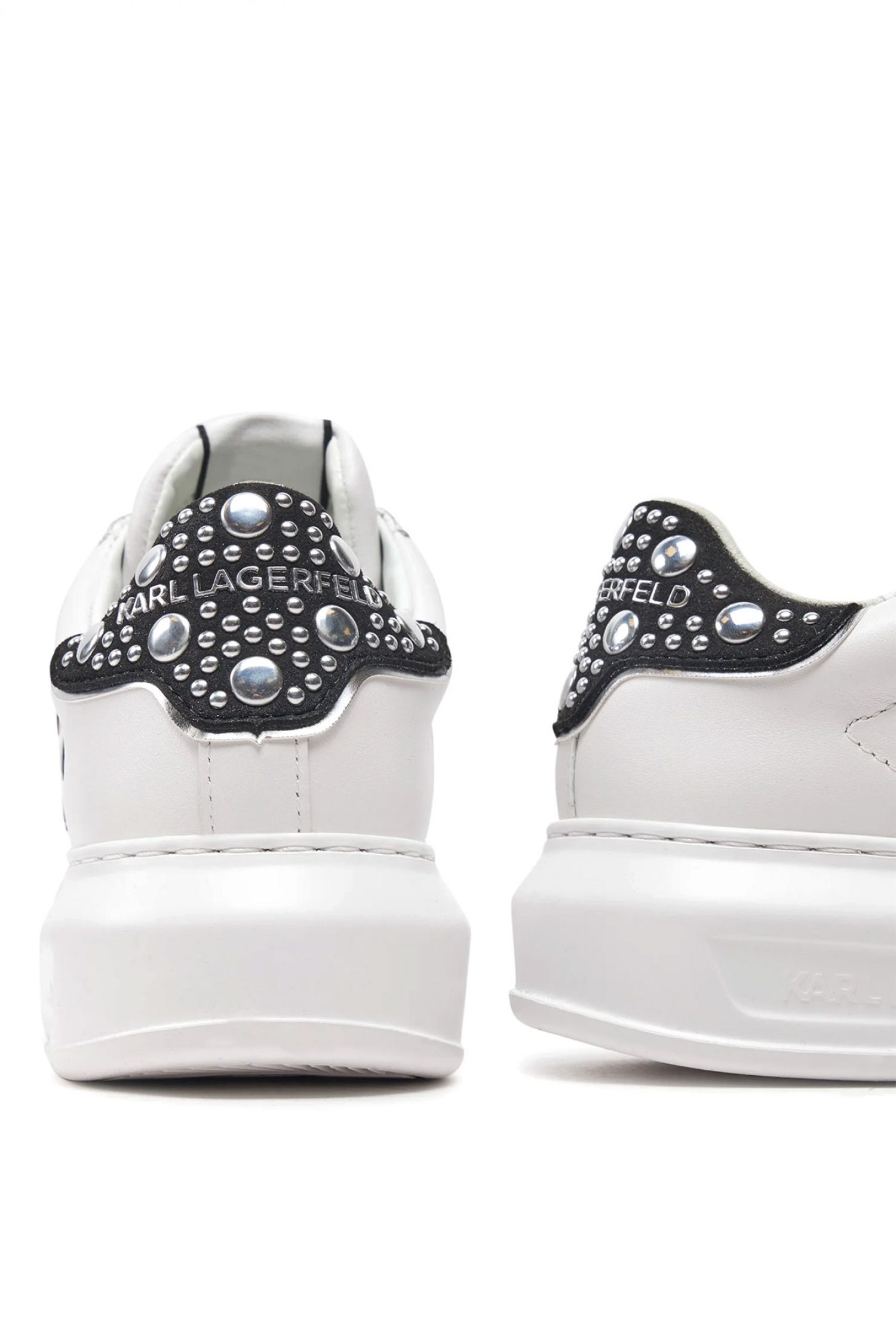 KARL LAGERFELD ΠΑΠΟΥΤΣΙΑ SNEAKERS KAPRI ΜΕΤΑΛΛΙΚΕΣ ΛΕΠΤΟΜΕΡΙΕΣ LOGO ΛΕΥΚΟ φωτογραφία