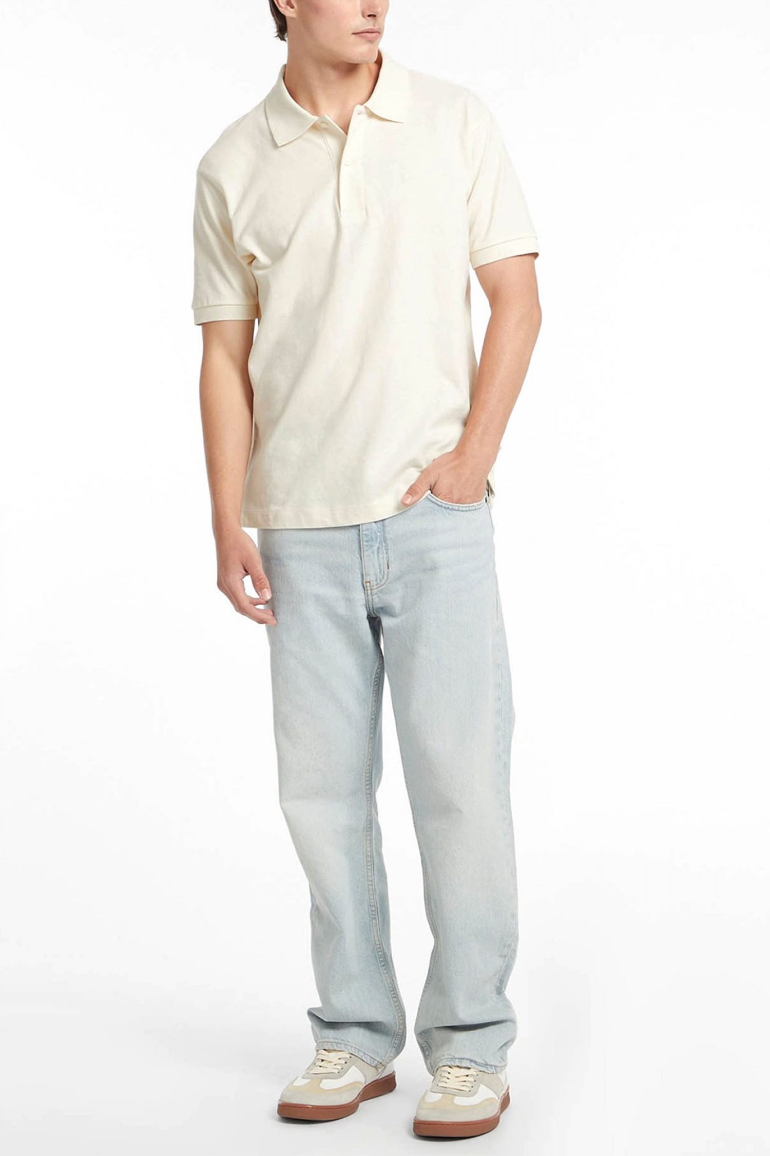 GUESS JEANS POLO LOGO ΕΚΡΟΥ