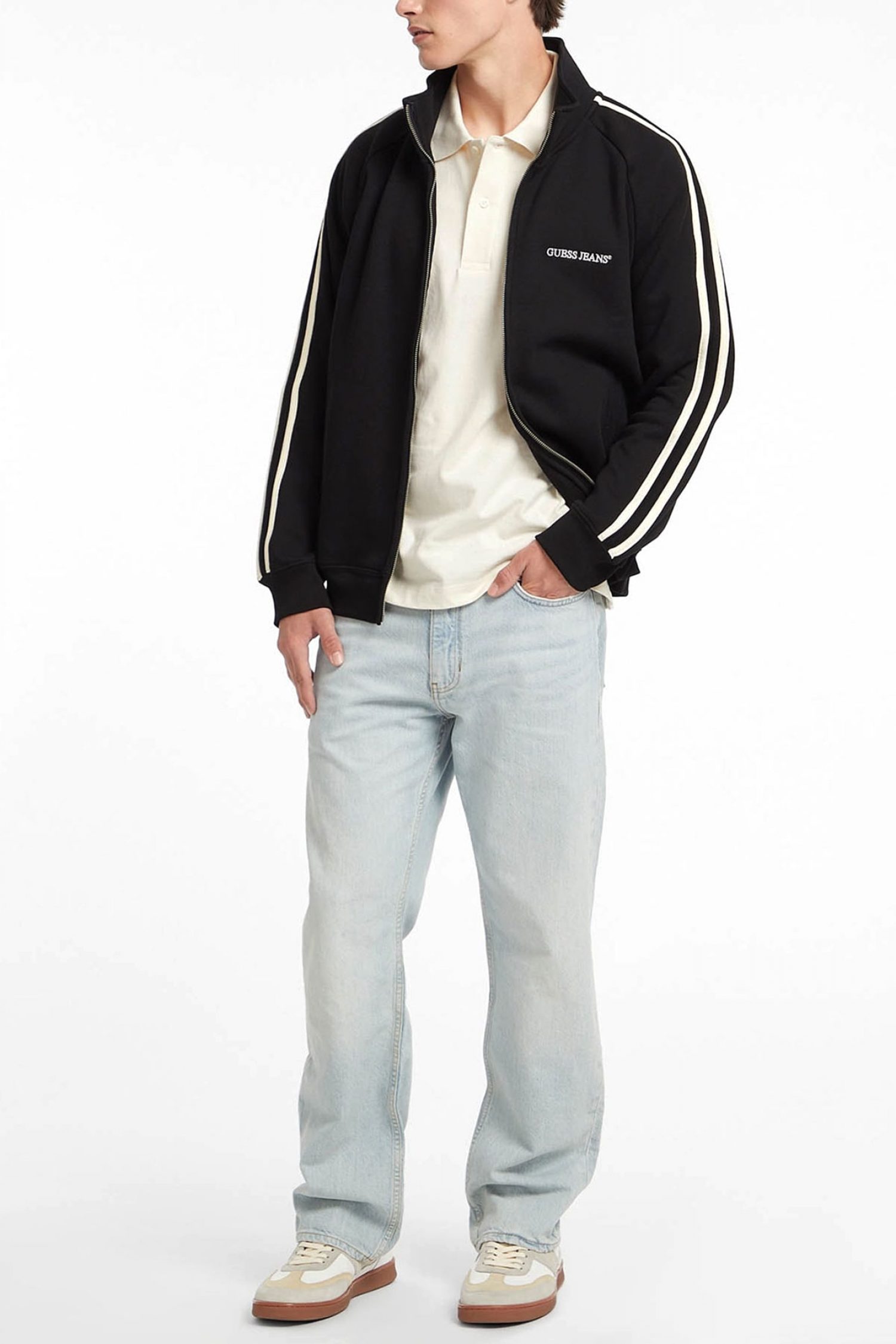 GUESS JEANS POLO LOGO ΕΚΡΟΥ