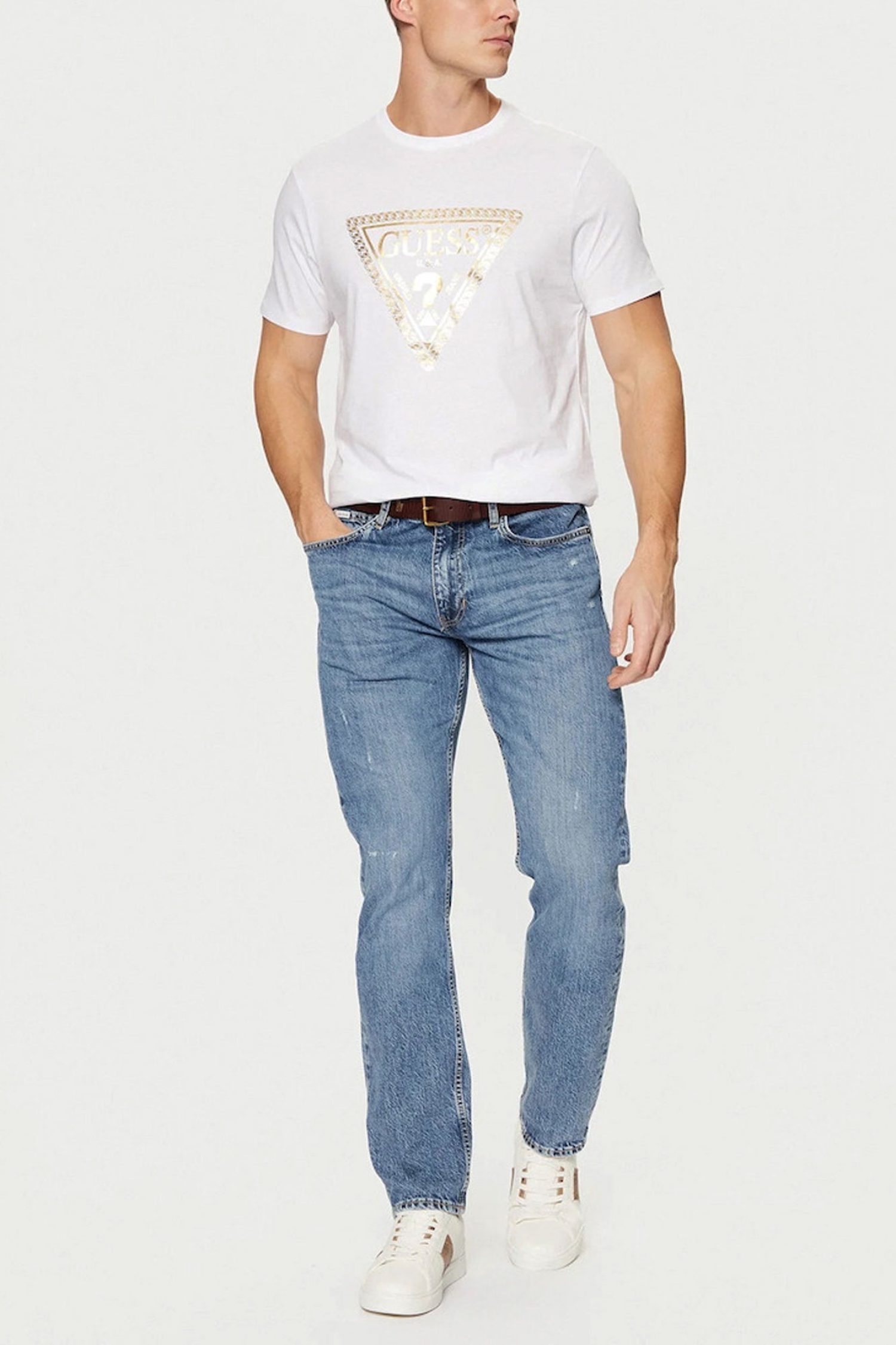 GUESS JEANS ΠΑΝΤΕΛΟΝΙ JEANS G14 SLIM FIT ΜΠΛΕ φωτογραφία