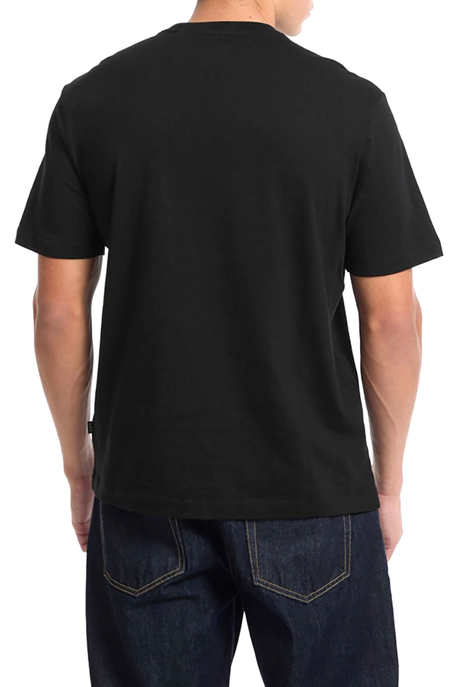 GUESS JEANS T-SHIRT CREWNECK REGULAR FIT LOGO ΜΑΥΡΟ φωτογραφία