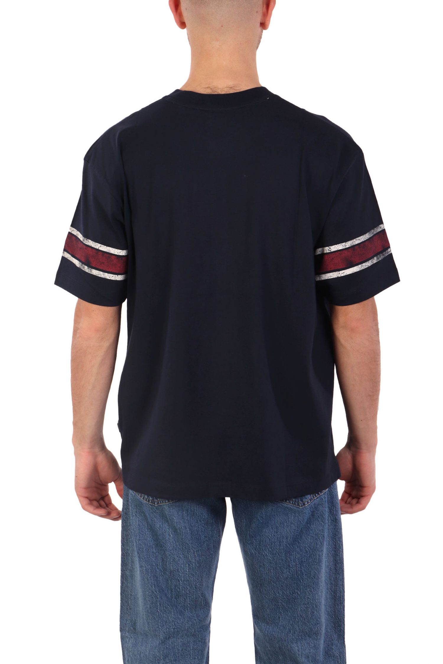 GUESS JEANS T-SHIRT CREWNECK OVERSIZED FIT LOGO ΜΠΛΕ