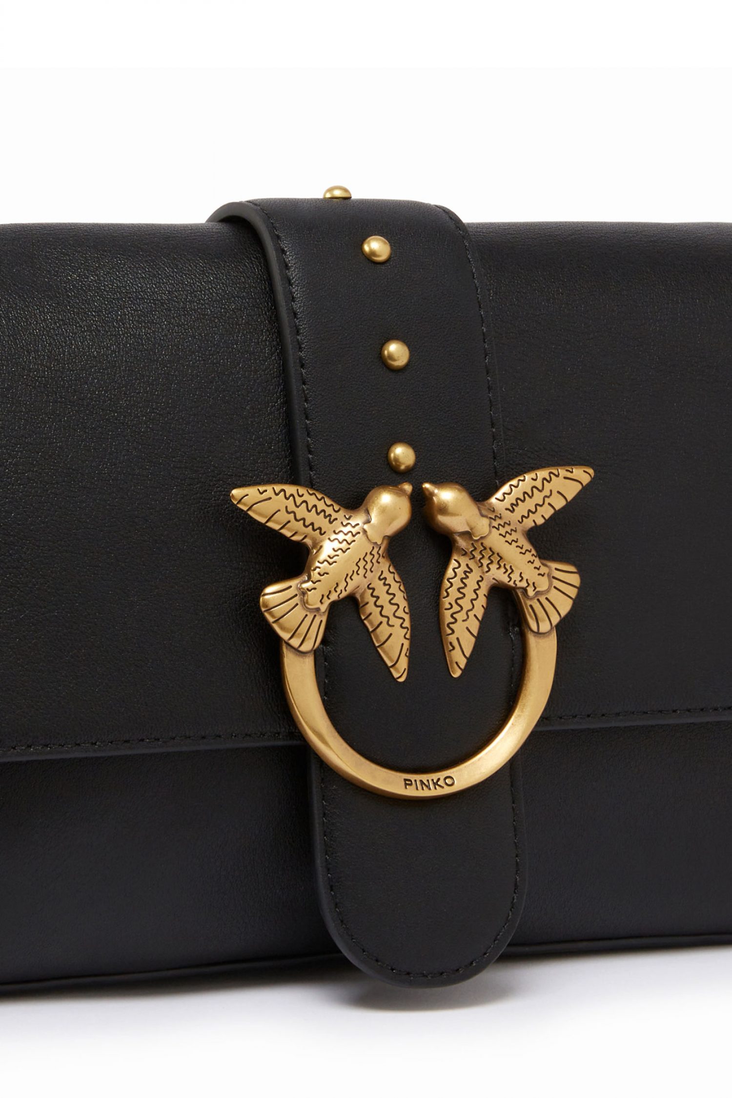 PINKO ΓΥΝΑΙΚΕΙΑ ΤΣΑΝΤΑ LOVE ONE CLASSIC SLOUCHY FL VITELLO MORBIDO ΜΑΥΡΟ