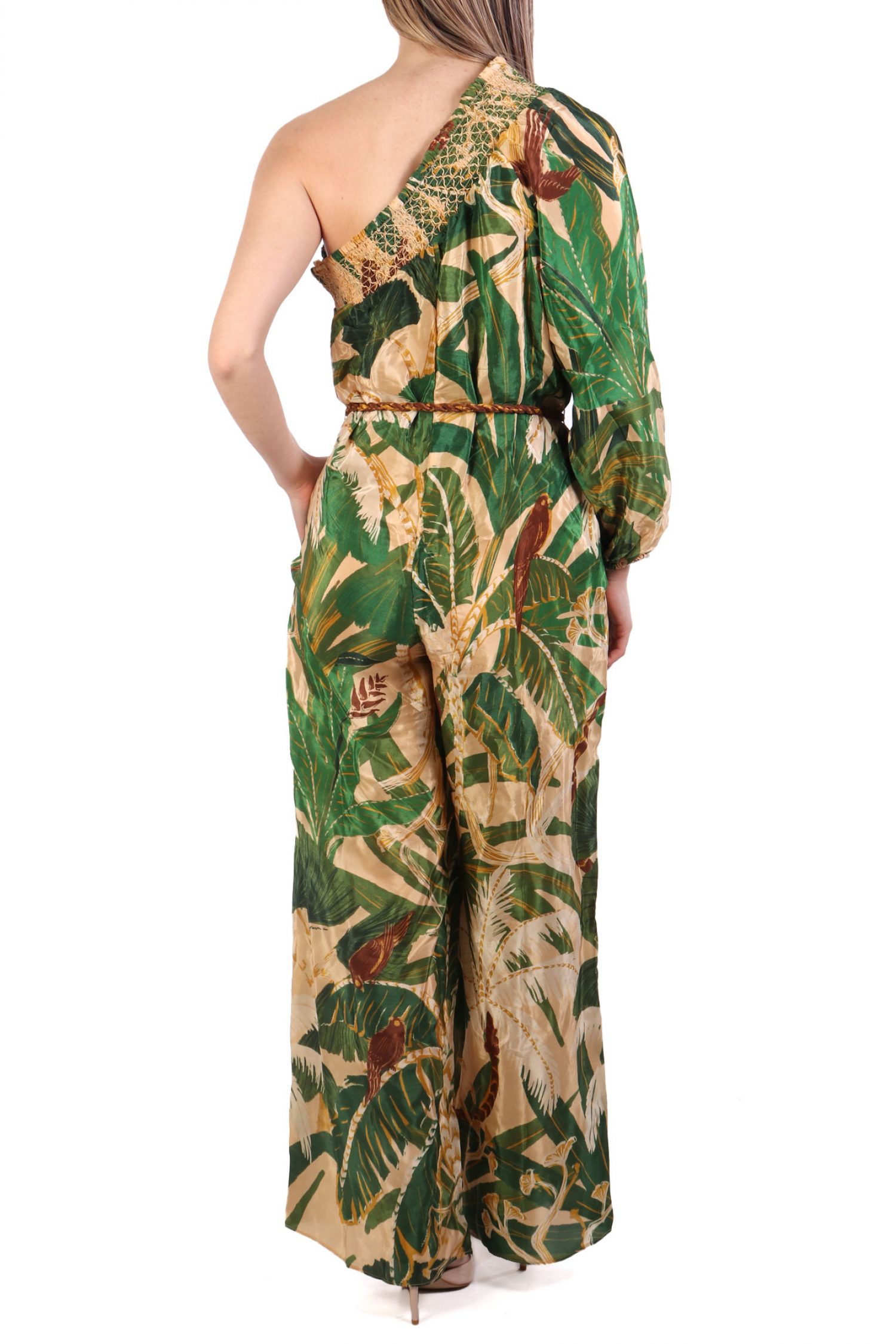 FARM RIO ΟΛΟΣΩΜΗ ΦΟΡΜΑ TROPICAL ISLA ΕΜΠΡΙΜΕ ΕΝΑΣ ΩΜΟΣ ΖΩΝΗ ΜΠΕΖ-ΠΡΑΣΙΝΟ