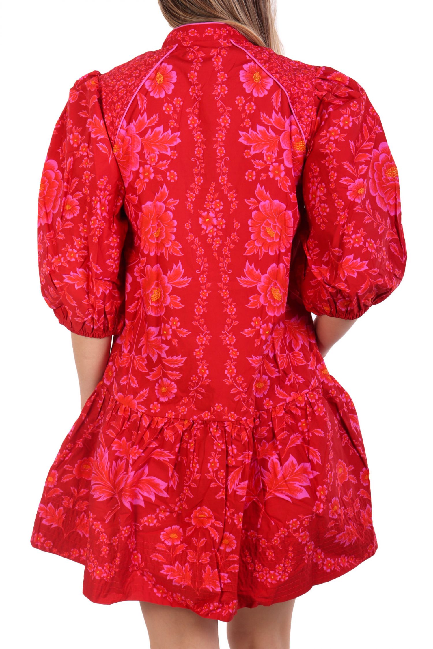 FARM RIO ΦΟΡΕΜΑ MINI OLIVIA FLORAL ΚΟΚΚΙΝΟ