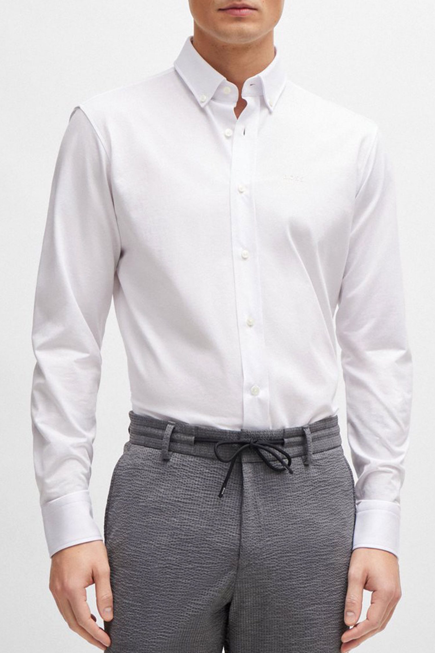 BOSS PERFORMANCE ΠΟΥΚΑΜΙΣΟ BUTTON DOWN REGULAR FIT P-JOE-BD-C1-222 ΛΕΥΚΟ