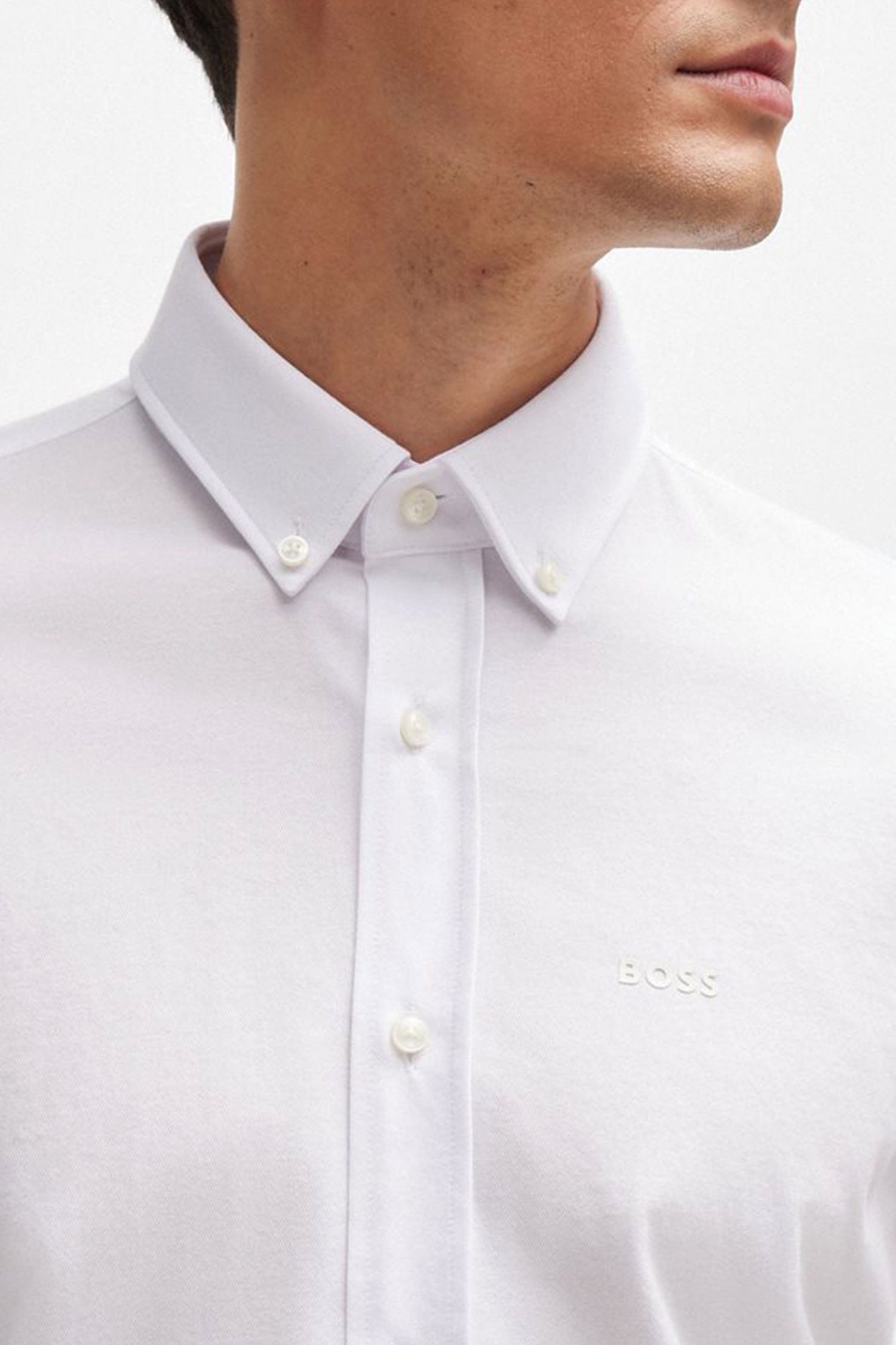 BOSS PERFORMANCE ΠΟΥΚΑΜΙΣΟ BUTTON DOWN REGULAR FIT P-JOE-BD-C1-222 ΛΕΥΚΟ