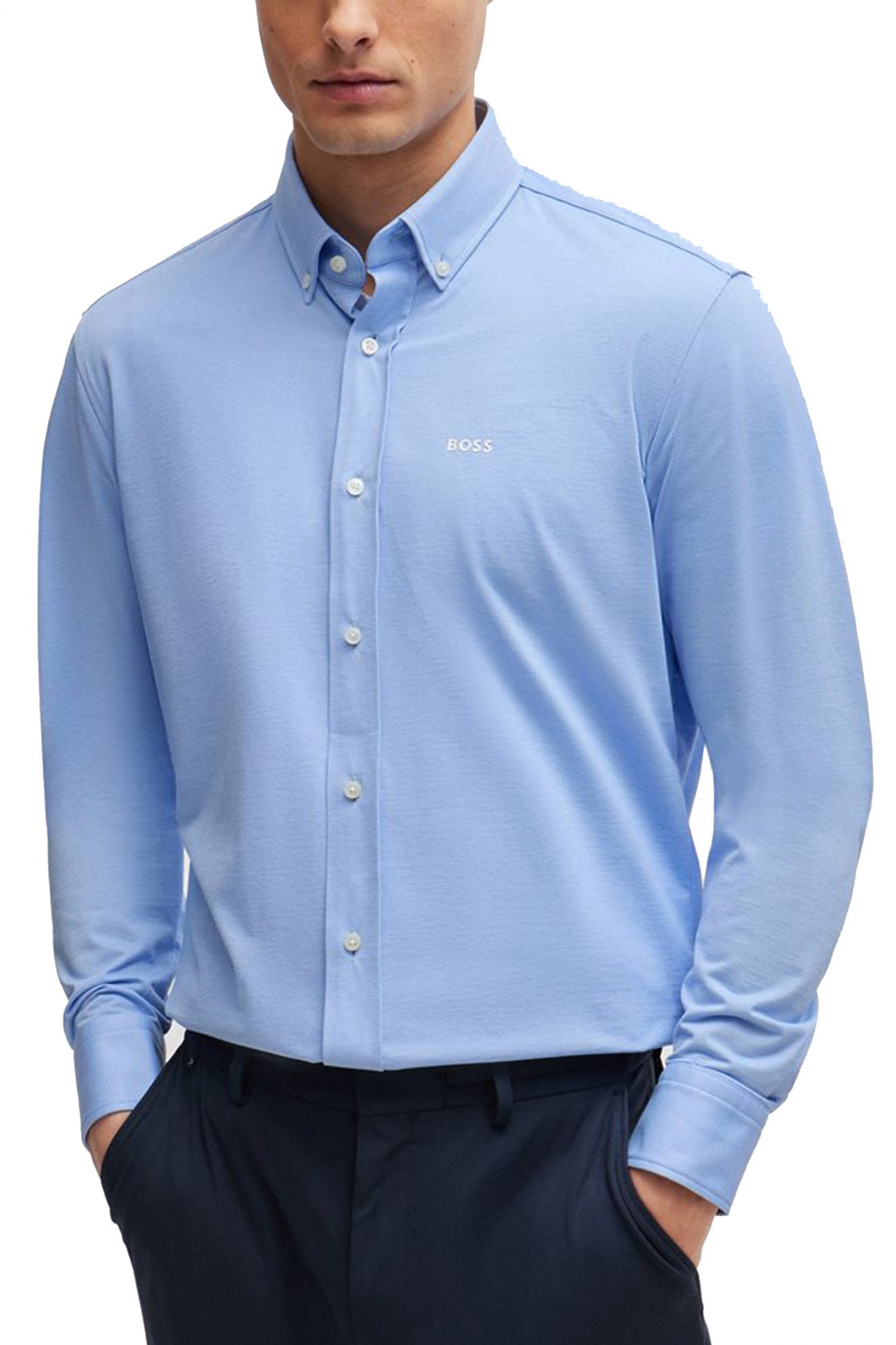 BOSS PERFORMANCE ΠΟΥΚΑΜΙΣΟ BUTTON DOWN REGULAR FIT P-JOE-BD-C1-222 ΣΙΕΛ