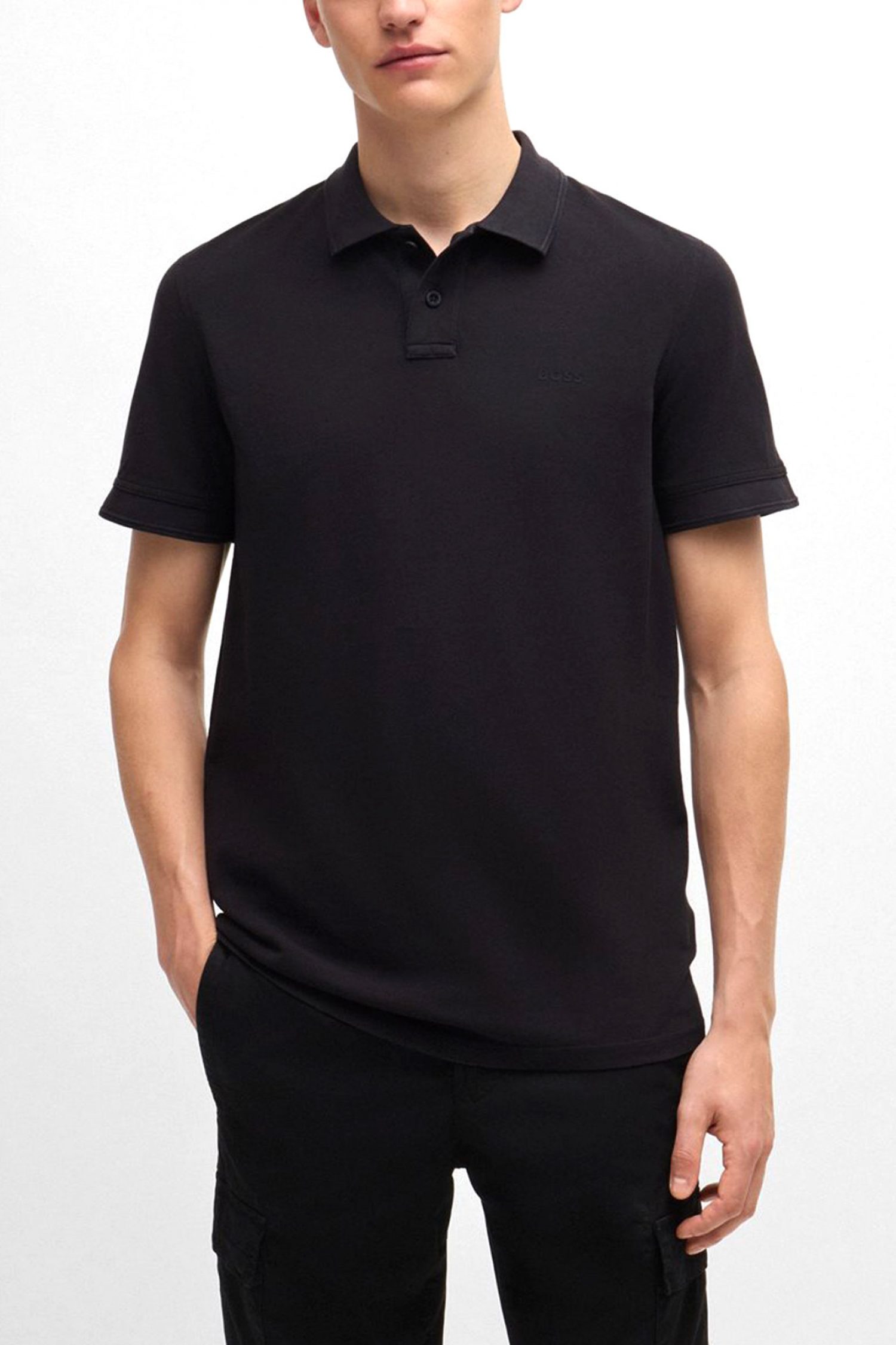 BOSS CASUAL POLO REGULAR FIT PRIME ΜΑΥΡΟ φωτογραφία