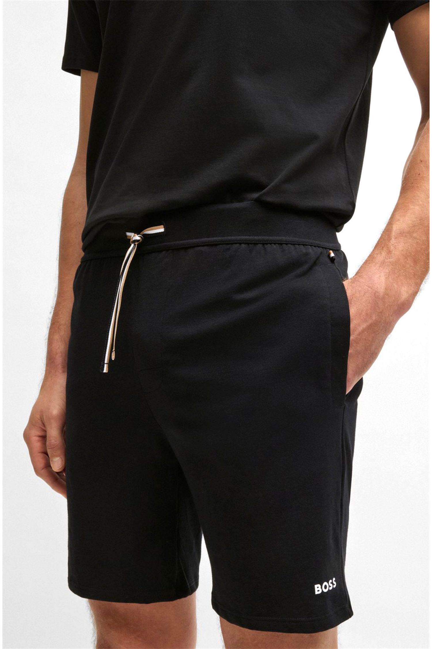 BOSS HOMEWEAR ΒΕΡΜΟΥΔΑ UNIQUE SHORTS CW ΜΑΥΡΟ