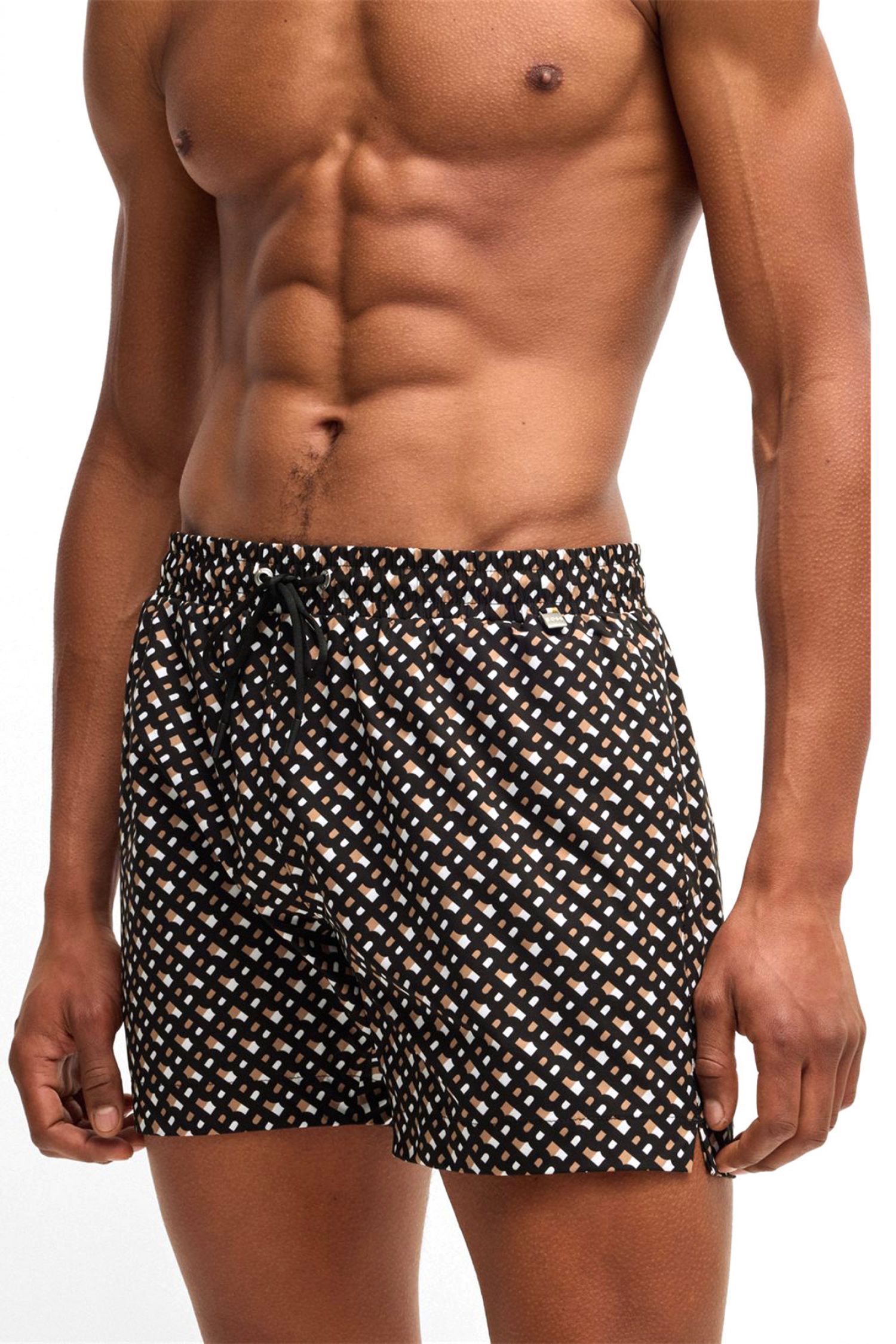 BOSS BEACHWEAR ΜΑΓΙΩ MANU NEW ΜΙΚΡΟΣΧΕΔΙΟ LOGO QUICK DRY ΜΑΥΡΟ φωτογραφία