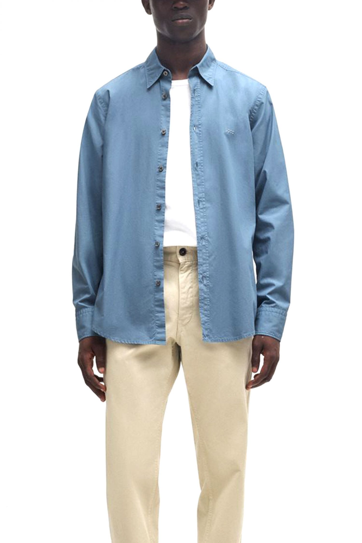 BOSS CASUAL ΠΟΥΚΑΜΙΣΟ REGULAR FIT RELEGANT_6_M ΜΠΛΕ ΡΑΦ