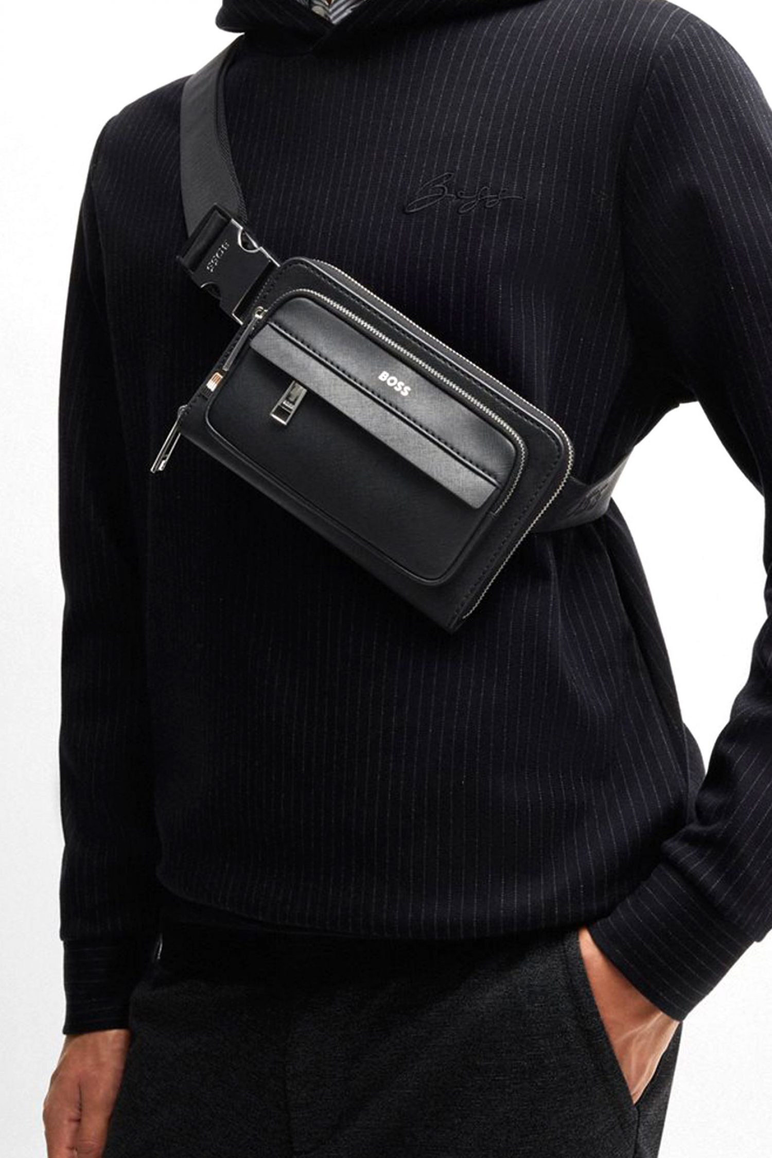 BOSS ΤΣΑΝΤΑΚΙ ΜΕΣΗΣ ZAIR_CROSSOVER ΜΑΥΡΟ φωτογραφία