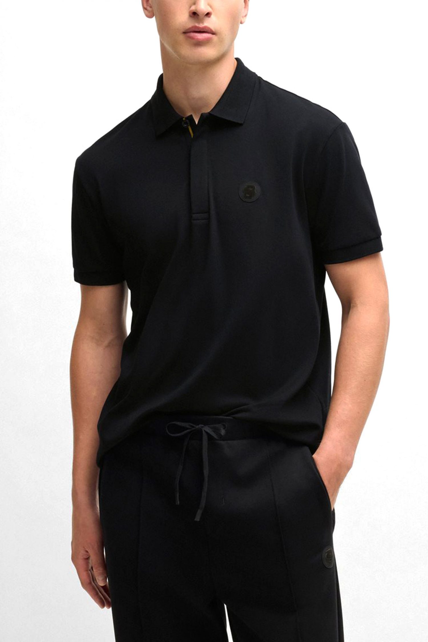 BOSS ATHLEISURE POLO REGULAR FIT PADDY TL ΜΑΥΡΟ