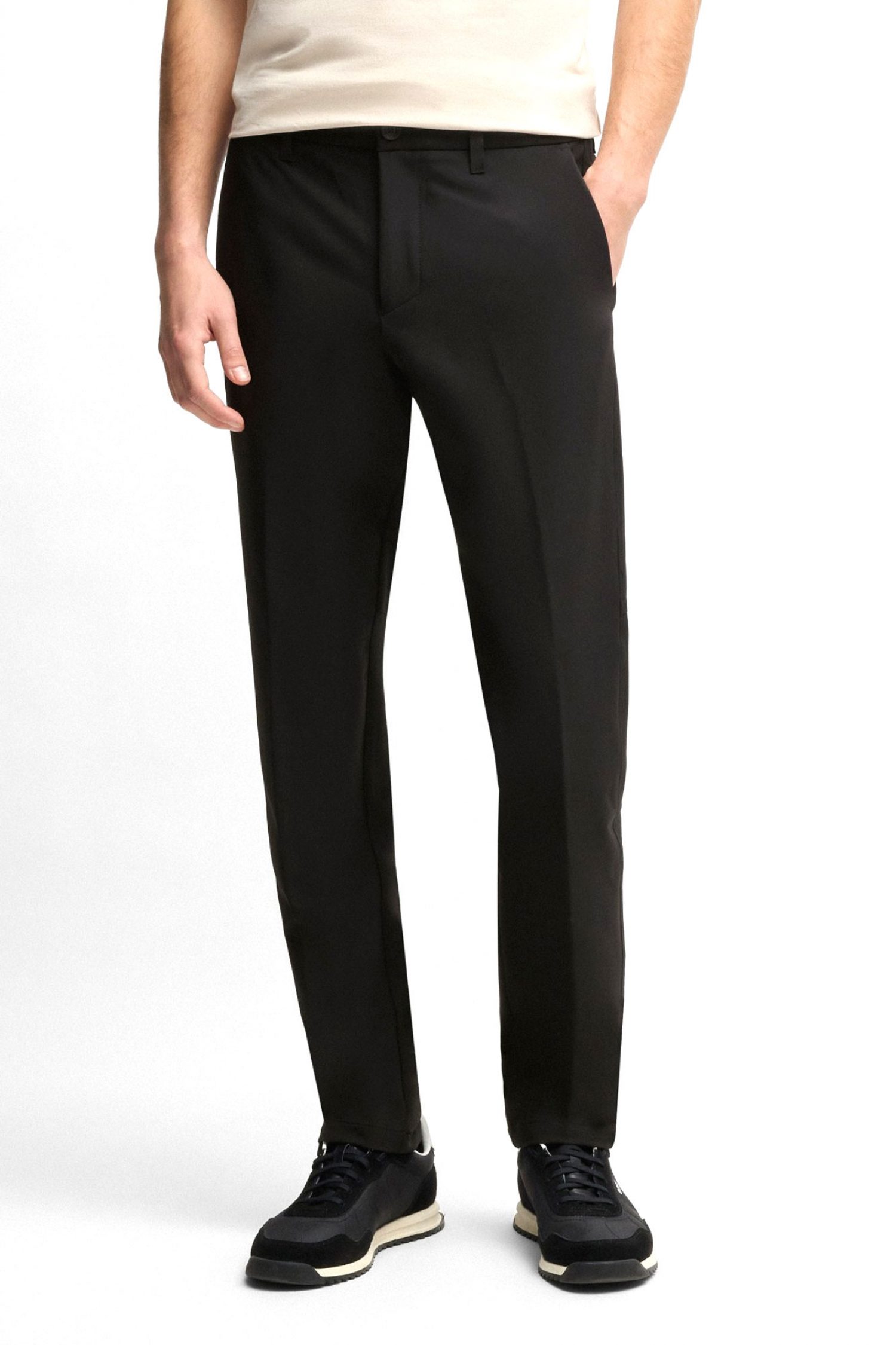 BOSS ATHLEISURE ΠΑΝΤΕΛΟΝΙ CHINO SLIM FIT T_COMMUTER-SLIM ΜΑΥΡΟ