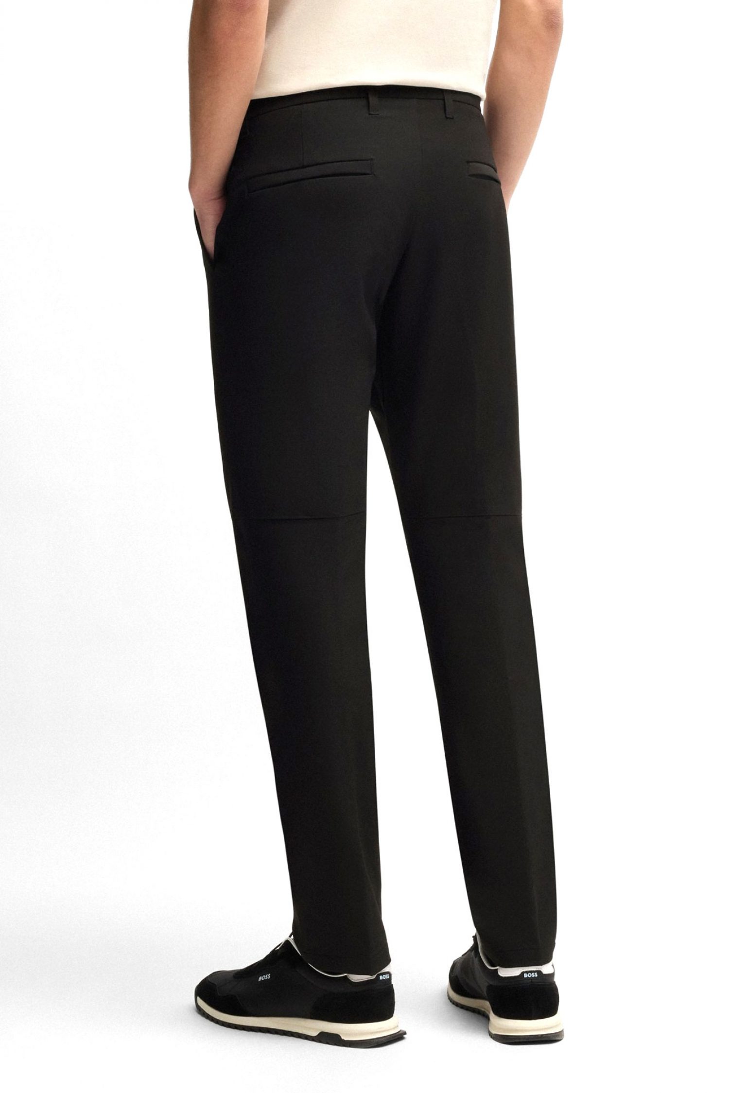 BOSS ATHLEISURE ΠΑΝΤΕΛΟΝΙ CHINO SLIM FIT T_COMMUTER-SLIM ΜΑΥΡΟ