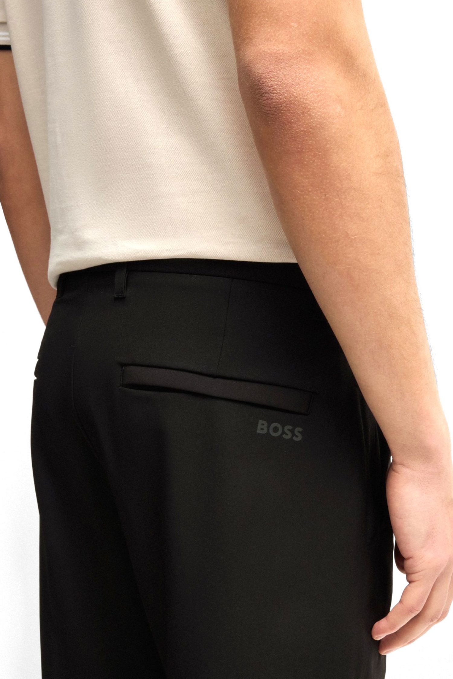 BOSS ATHLEISURE ΠΑΝΤΕΛΟΝΙ CHINO SLIM FIT T_COMMUTER-SLIM ΜΑΥΡΟ