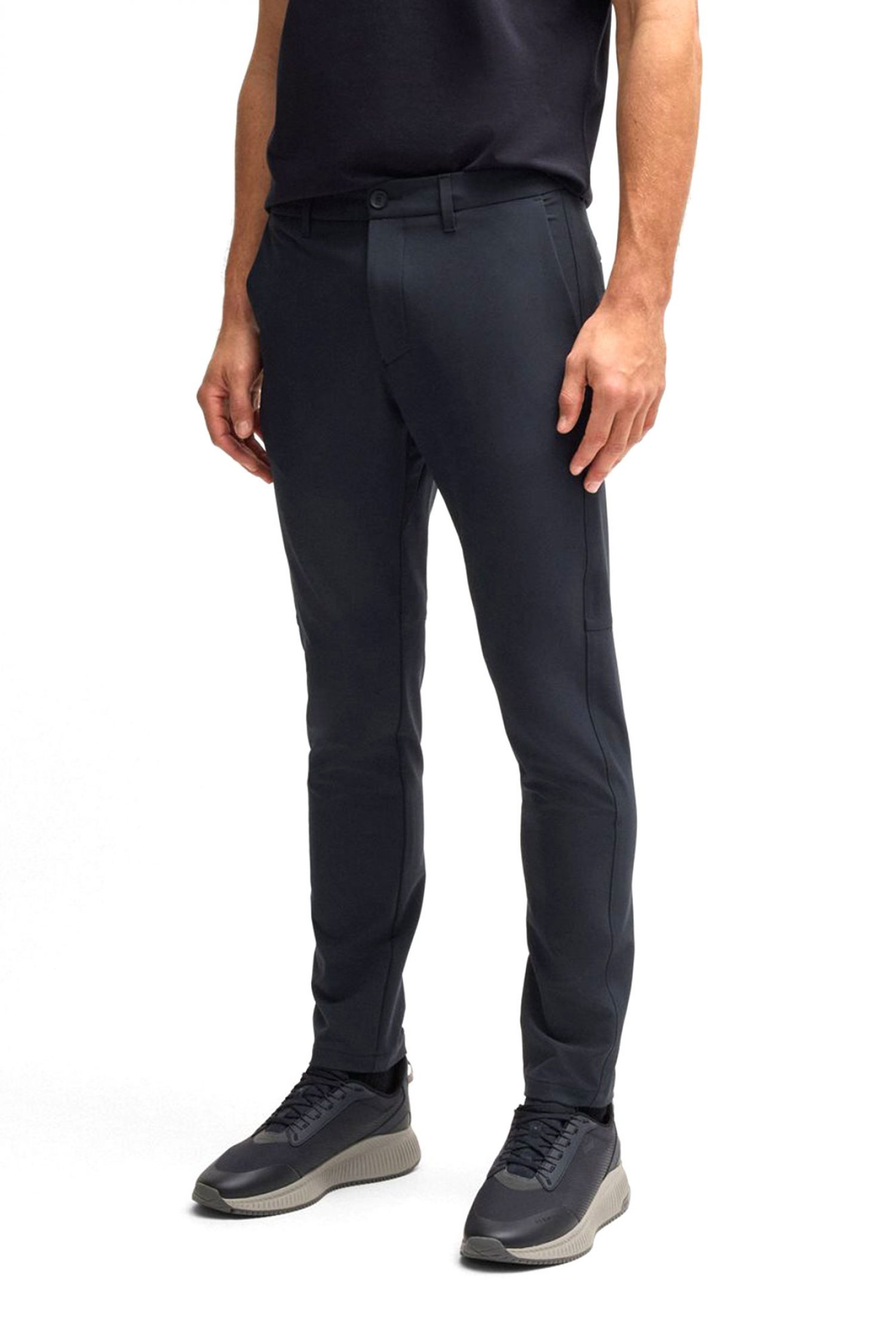BOSS ATHLEISURE ΠΑΝΤΕΛΟΝΙ CHINO SLIM FIT T_COMMUTER-SLIM ΣΚΟΥΡΟ ΜΠΛΕ φωτογραφία