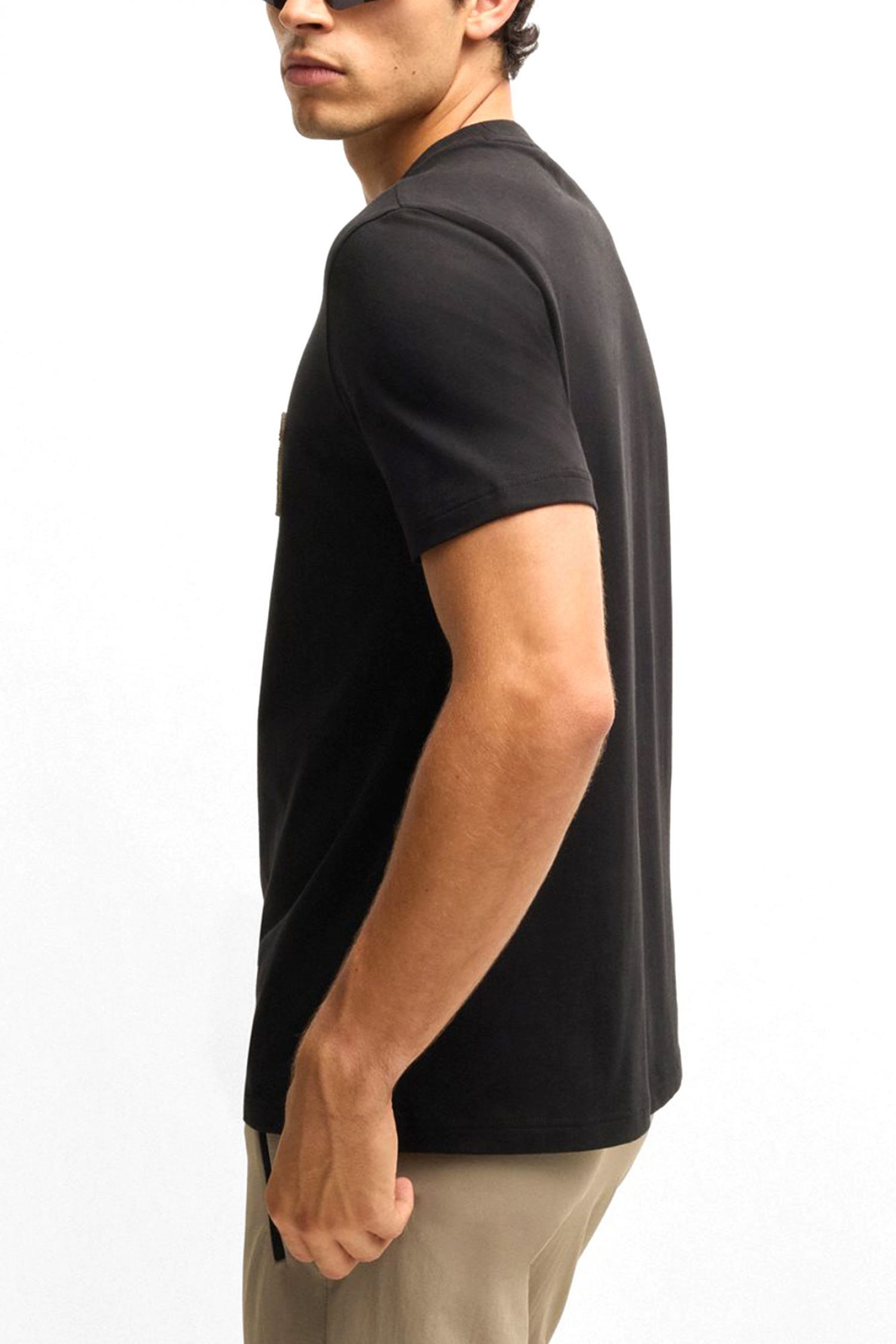 BOSS ATHLEISURE T-SHIRT REGULAR FIT TEE TL LOGO ΜΑΥΡΟ