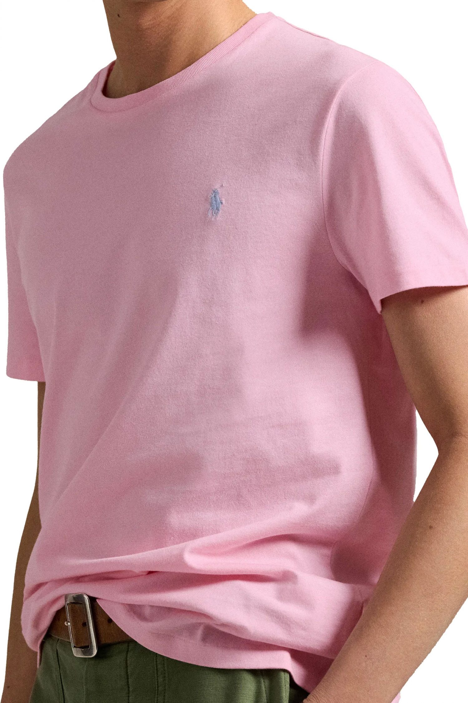 RALPH LAUREN T-SHIRT CUSTOM SLIM FIT LOGO ΡΟΖ φωτογραφία