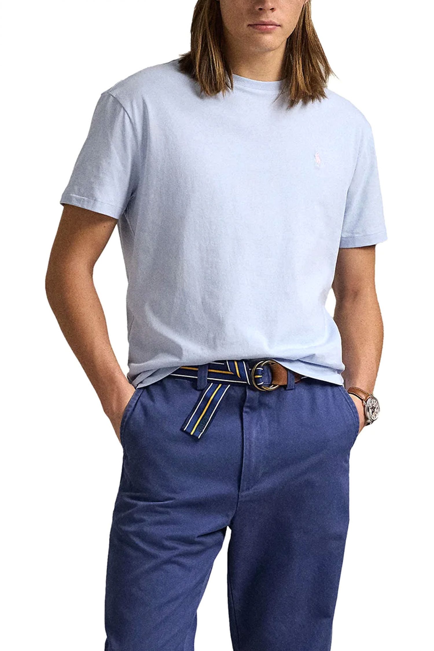 RALPH LAUREN T-SHIRT CUSTOM SLIM FIT LOGO ΓΑΛΑΖΙΟ