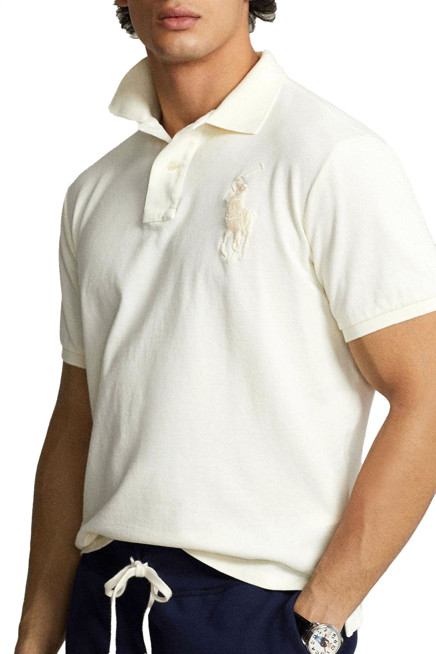 RALPH LAUREN POLO CUSTOM SLIM FIT BIG LOGO ΕΚΡΟΥ