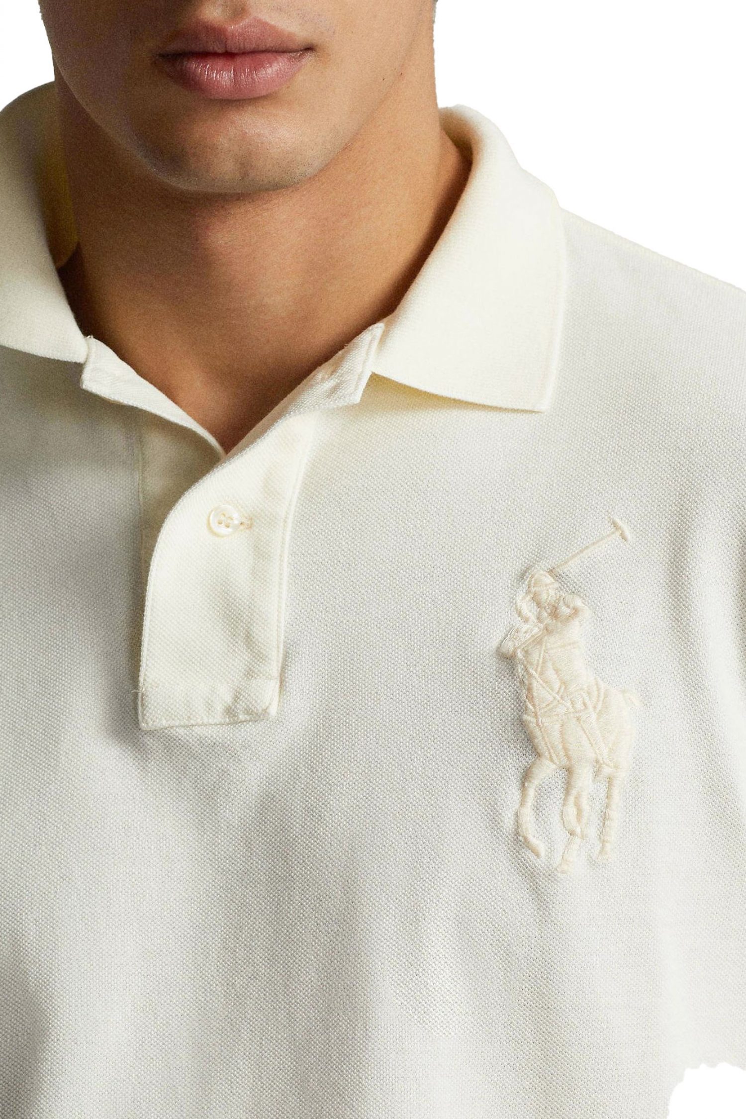 RALPH LAUREN POLO CUSTOM SLIM FIT BIG LOGO ΕΚΡΟΥ