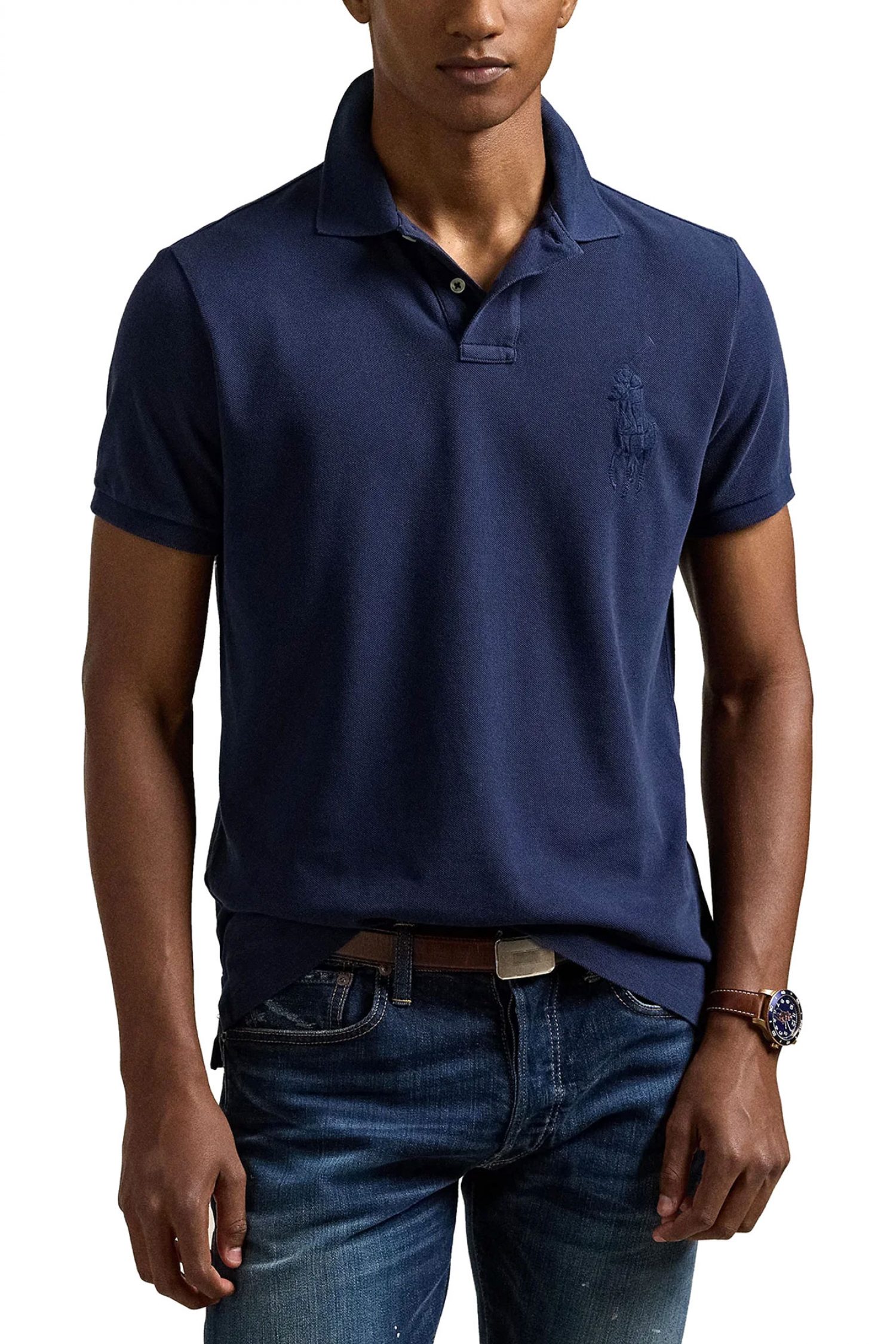 RALPH LAUREN POLO CUSTOM SLIM FIT BIG LOGO ΜΠΛΕ
