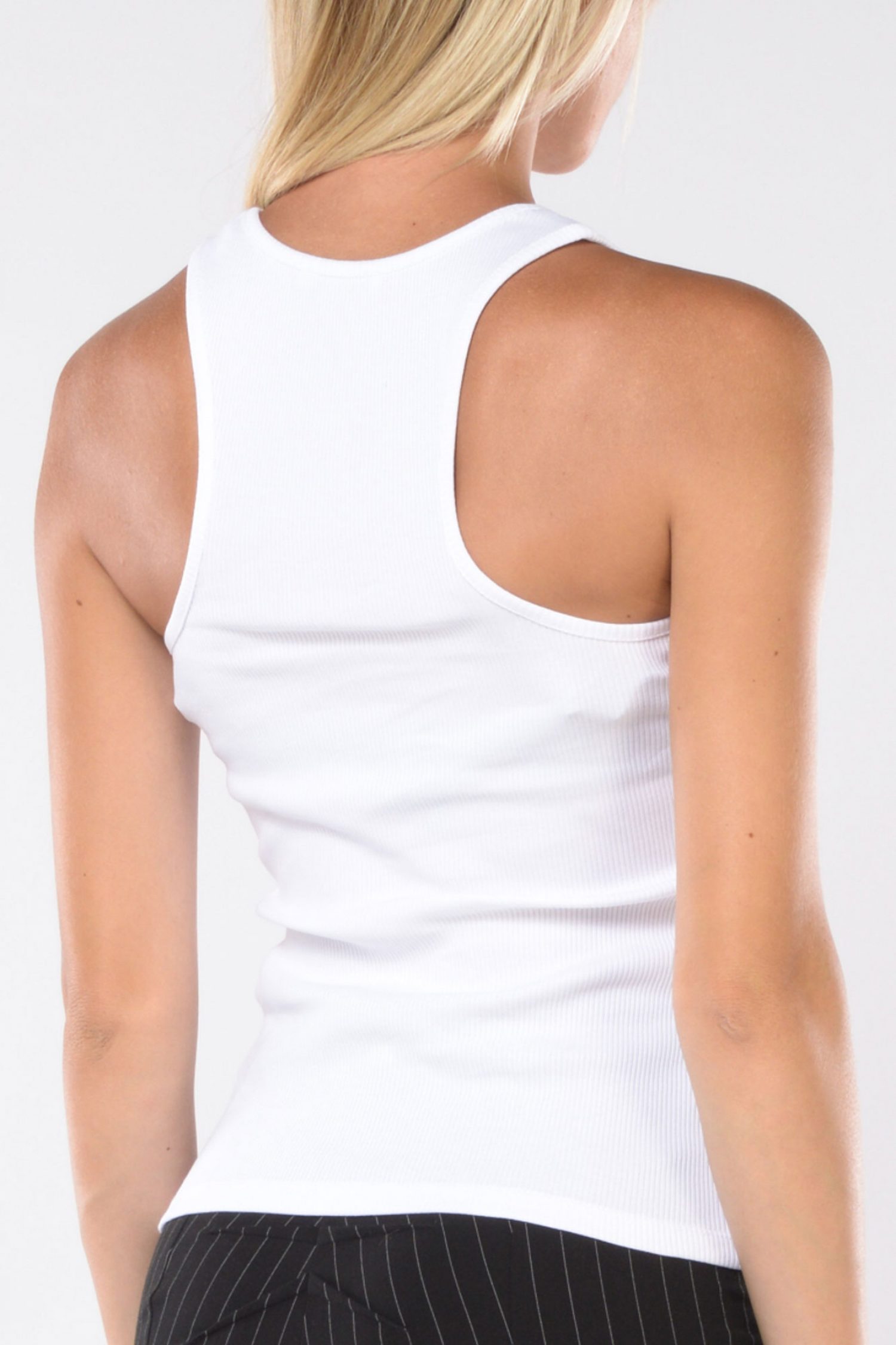 PATRIZIA PEPE PATRIZIA PEPE MAGLIA TANK TOP LOGO ΛΕΥΚΟ - 3