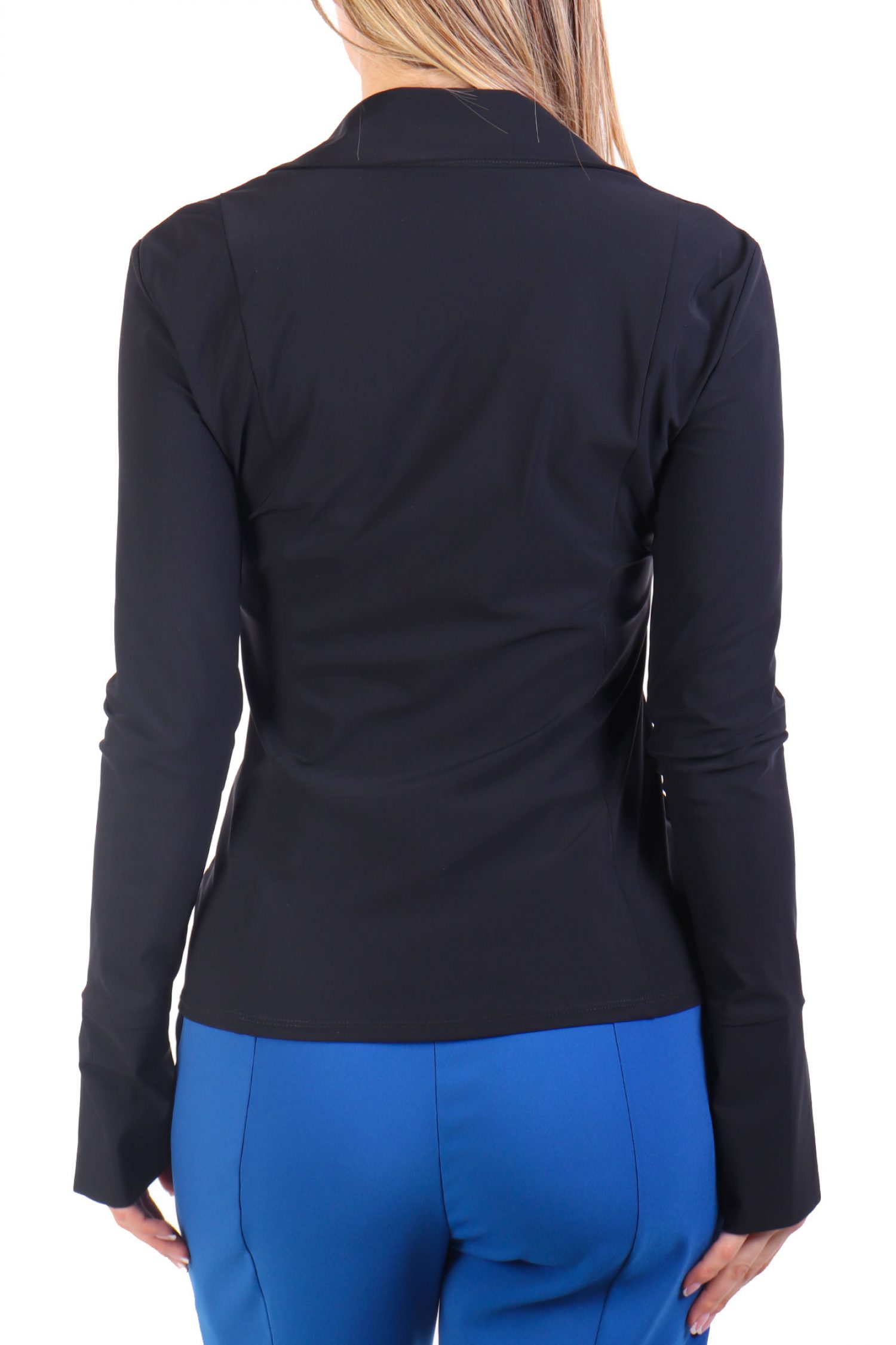 PATRIZIA PEPE MAGLIA ΜΠΛΟΥΖΑ ΣΟΥΡΑ ΜΕΣΗ ΦΕΡΜΟΥΑΡ ΑΝΟΙΓΜΑ ΜΑΥΡΟ